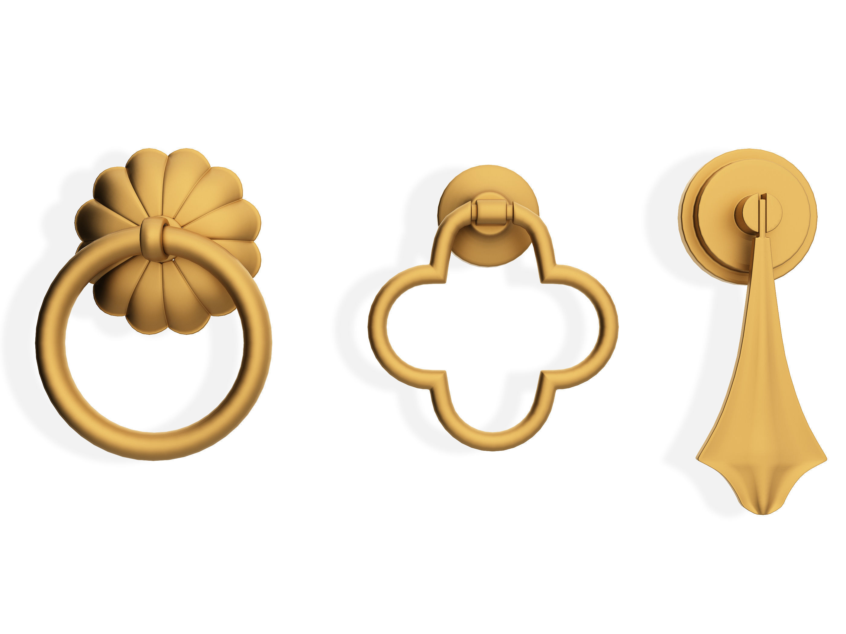 Chinese knocker Low-poly 3D model_1