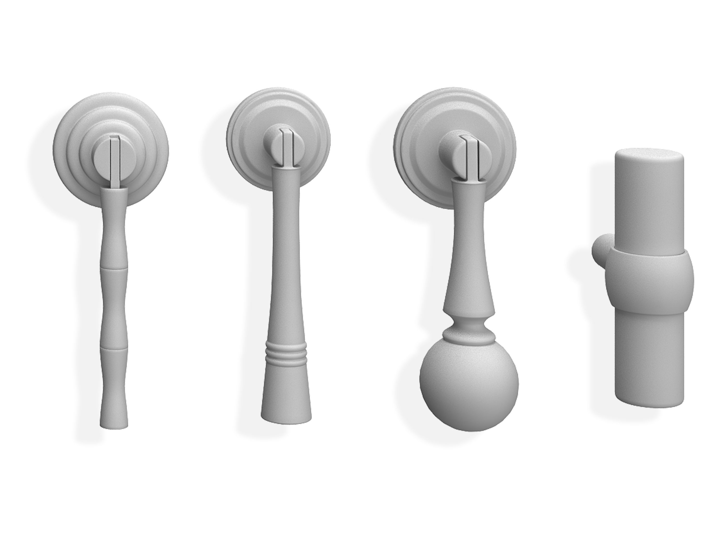 Chinese knocker Low-poly 3D model_9