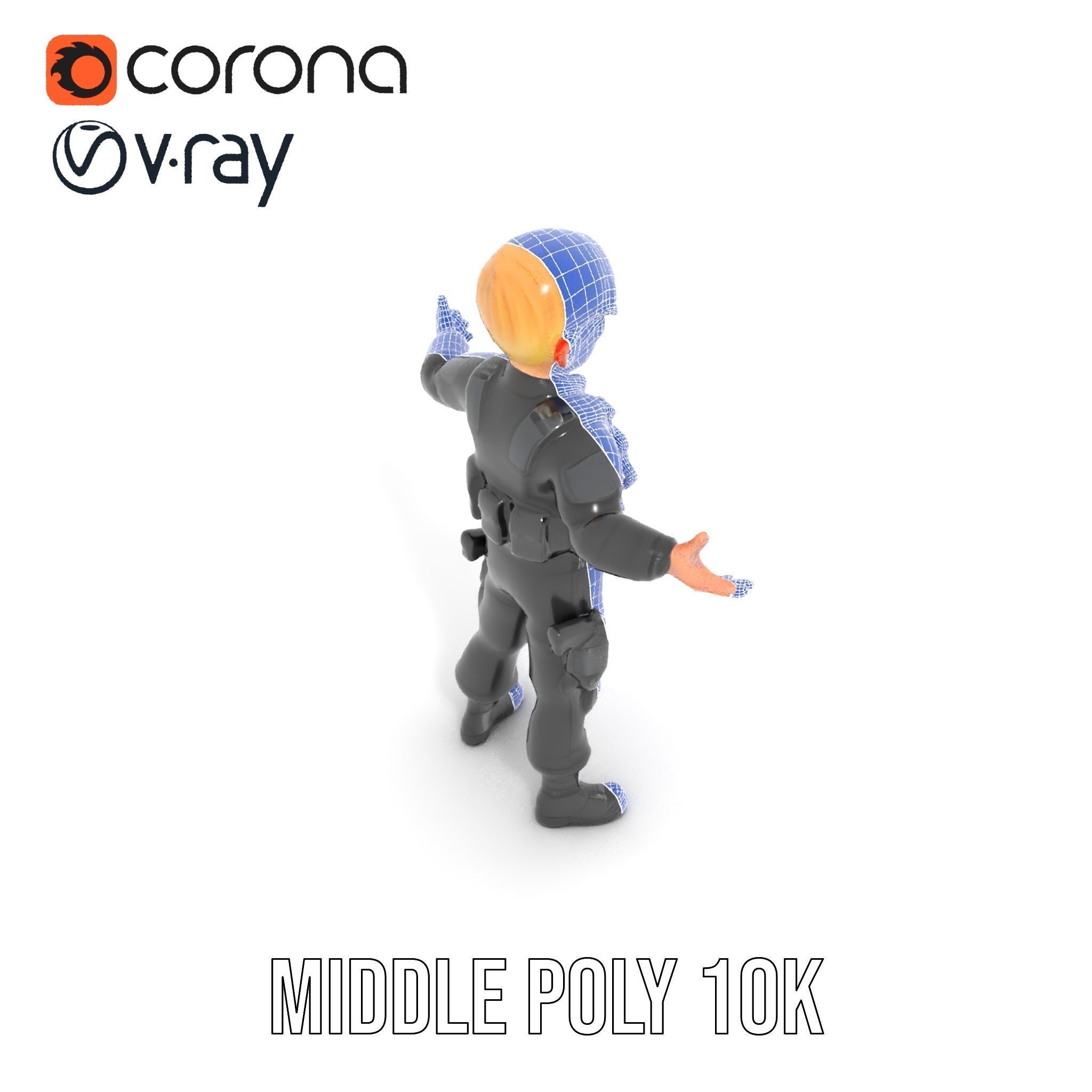 Animated Rigged Tactical Commando Kid Character D Model Low-poly 3D model_30