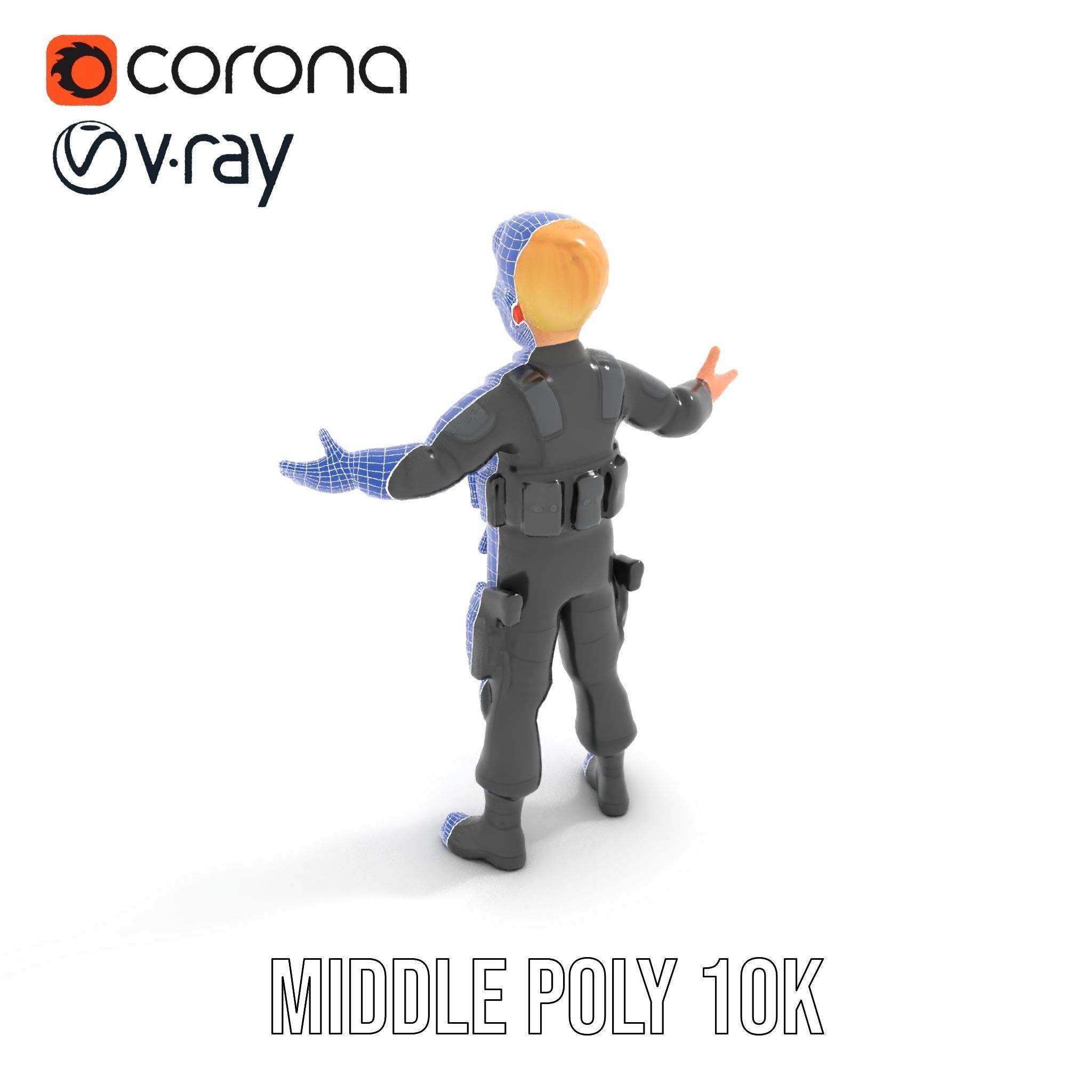 Animated Rigged Tactical Commando Kid Character D Model Low-poly 3D model_27