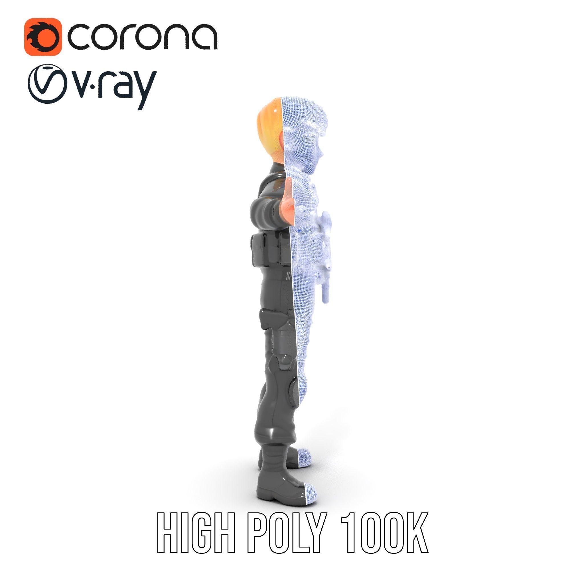 Animated Rigged Tactical Commando Kid Character D Model Low-poly 3D model_33