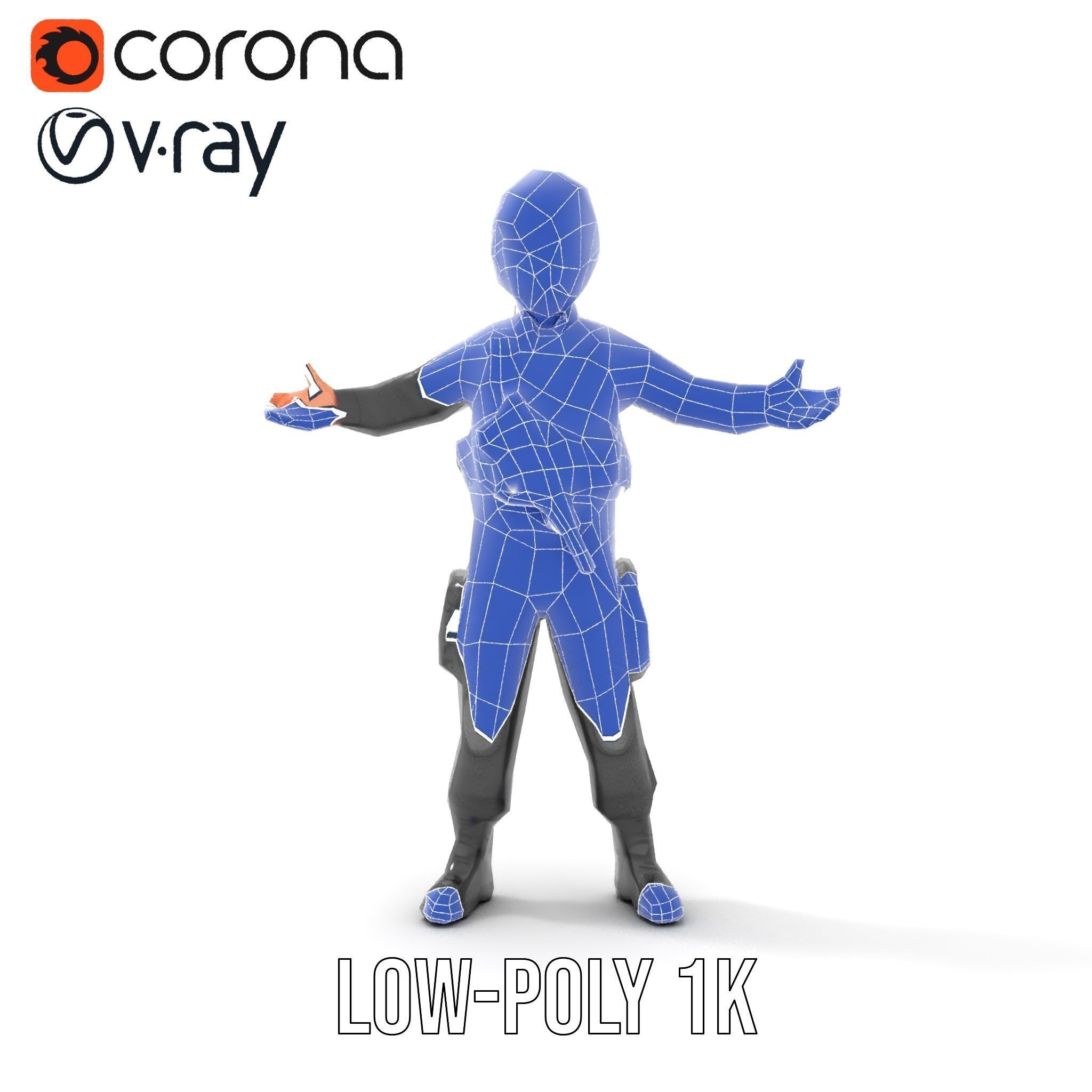 Animated Rigged Tactical Commando Kid Character D Model Low-poly 3D model_28