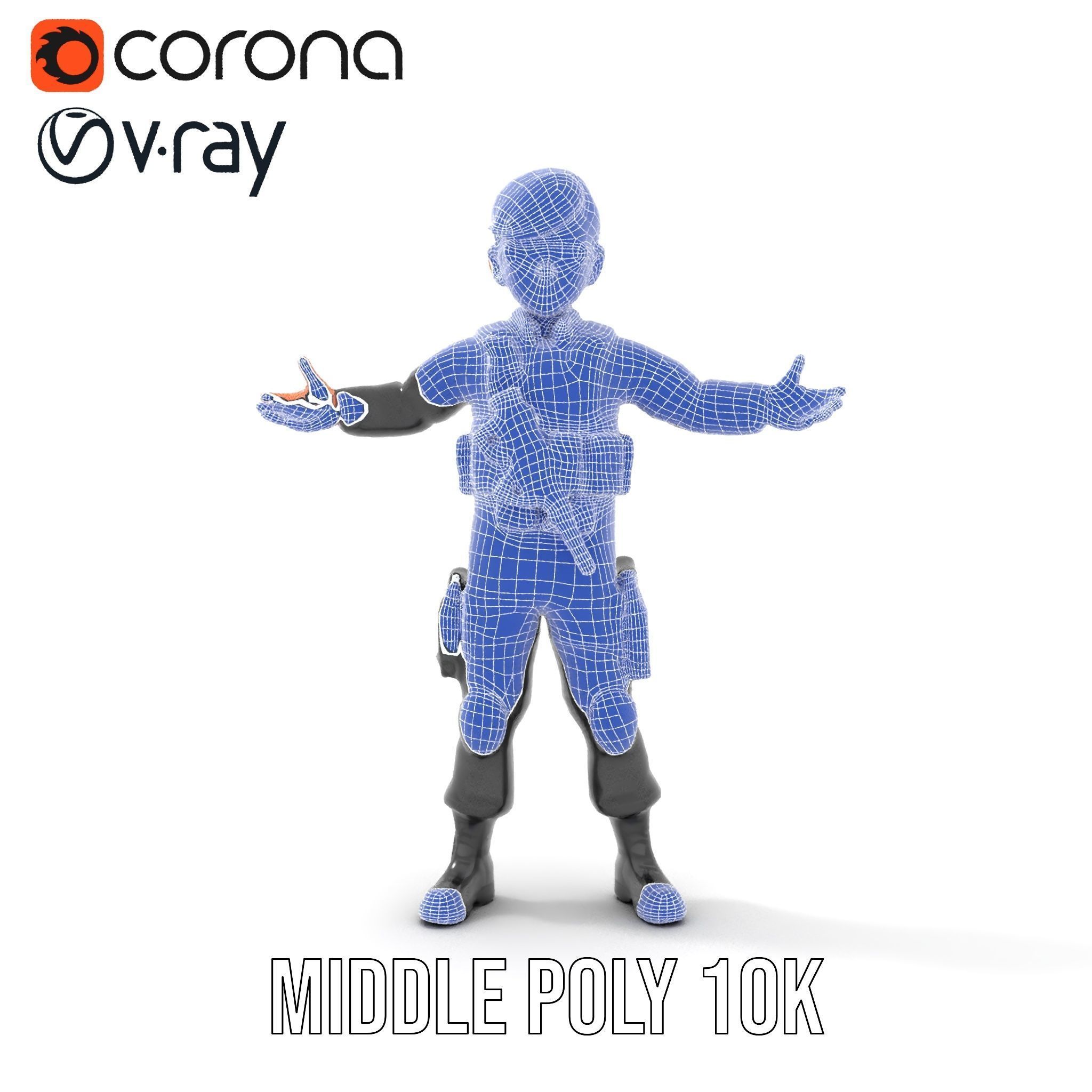 Animated Rigged Tactical Commando Kid Character D Model Low-poly 3D model_34