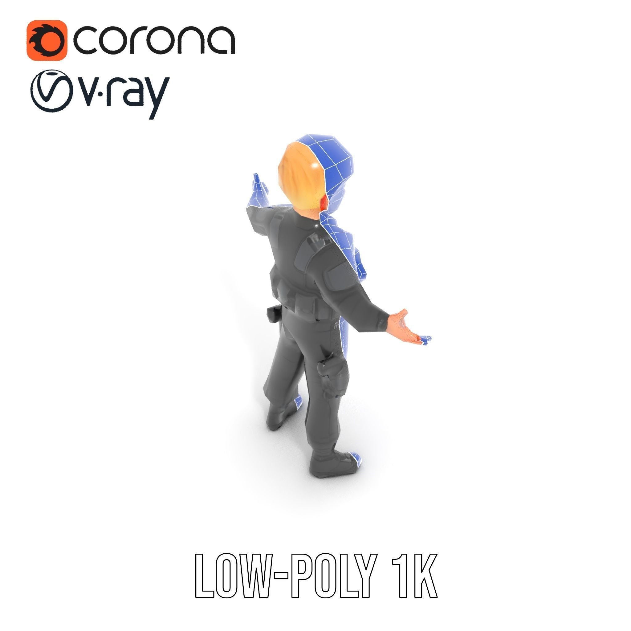 Animated Rigged Tactical Commando Kid Character D Model Low-poly 3D model_14