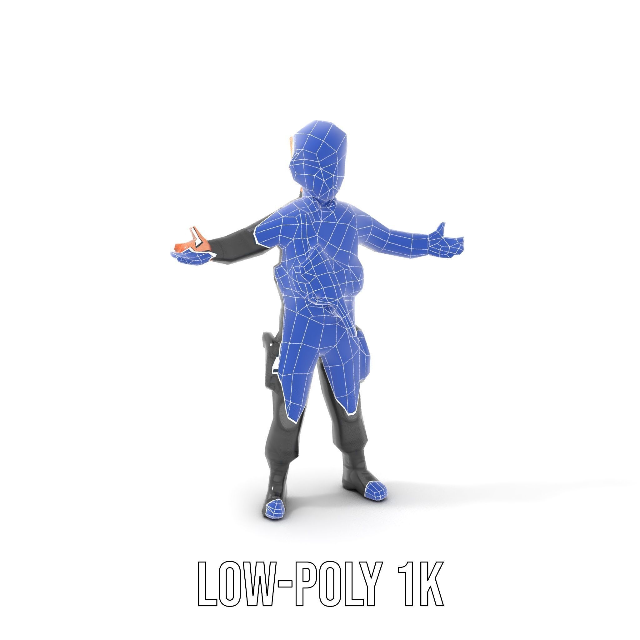 Animated Rigged Tactical Commando Kid Character D Model Low-poly 3D model_7