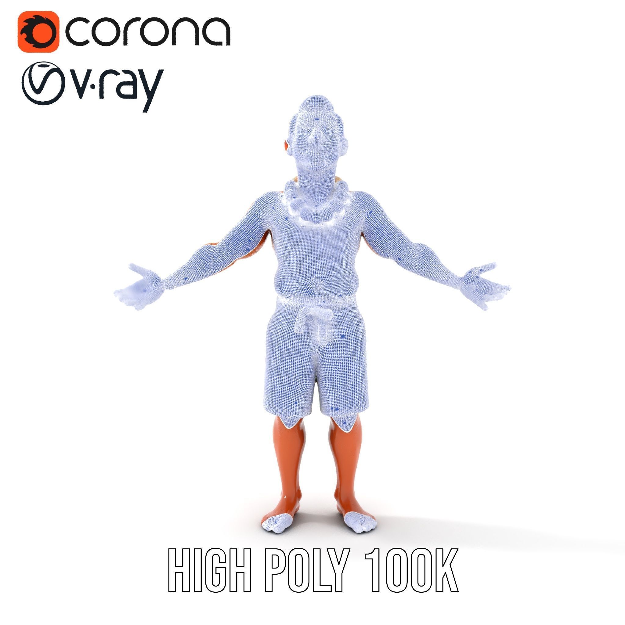 Tropical Islander Character Model Rigged and Animated Low-poly 3D model_35