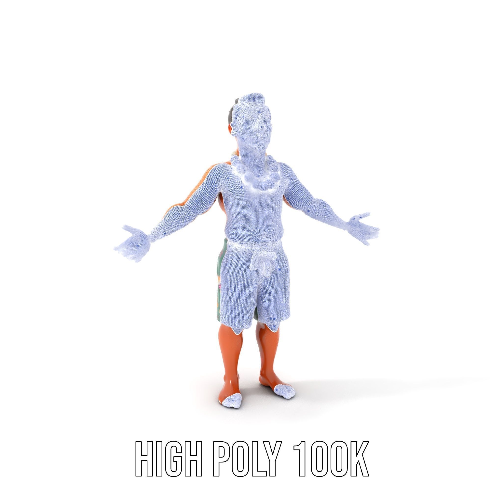 Tropical Islander Character Model Rigged and Animated Low-poly 3D model_4