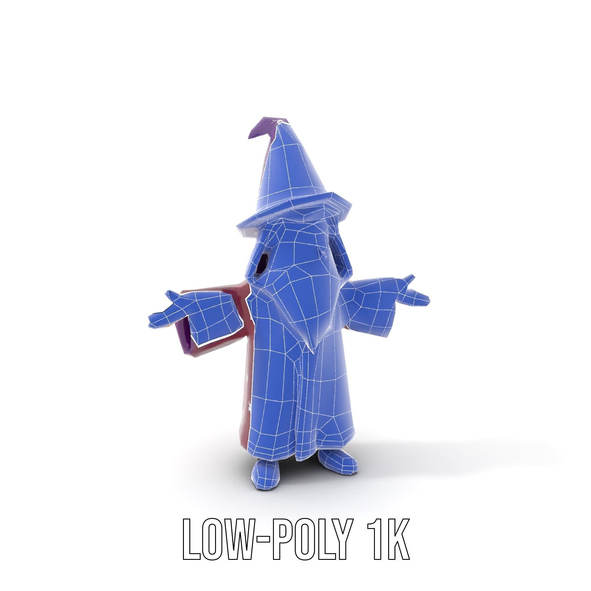 Enchanted Wizard Rigged and Animated D Character Model Low-poly 3D model_14