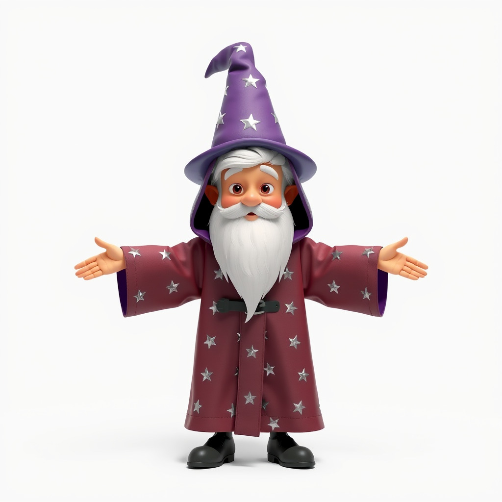 Enchanted Wizard Rigged and Animated D Character Model Low-poly 3D model_2