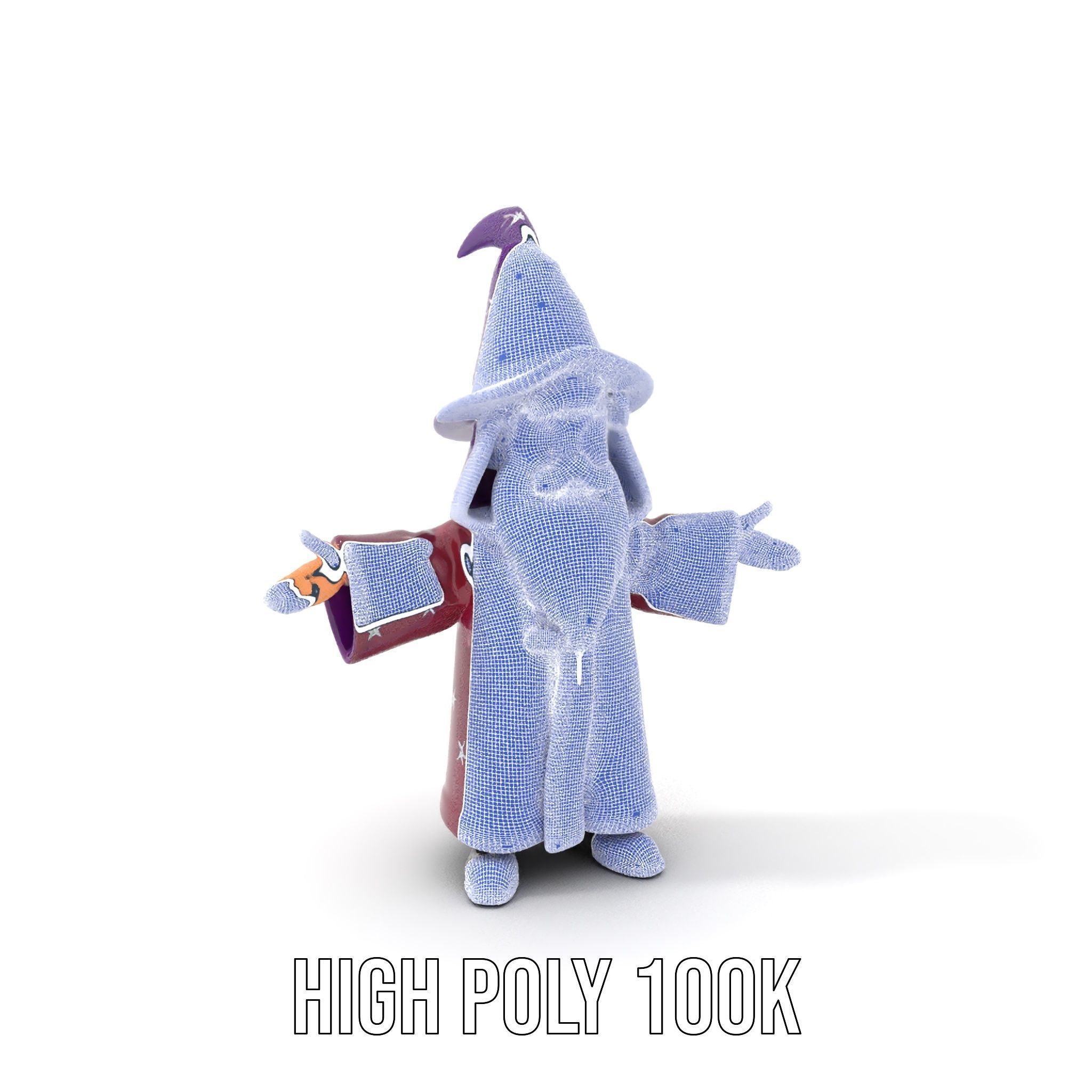 Enchanted Wizard Rigged and Animated D Character Model Low-poly 3D model_4
