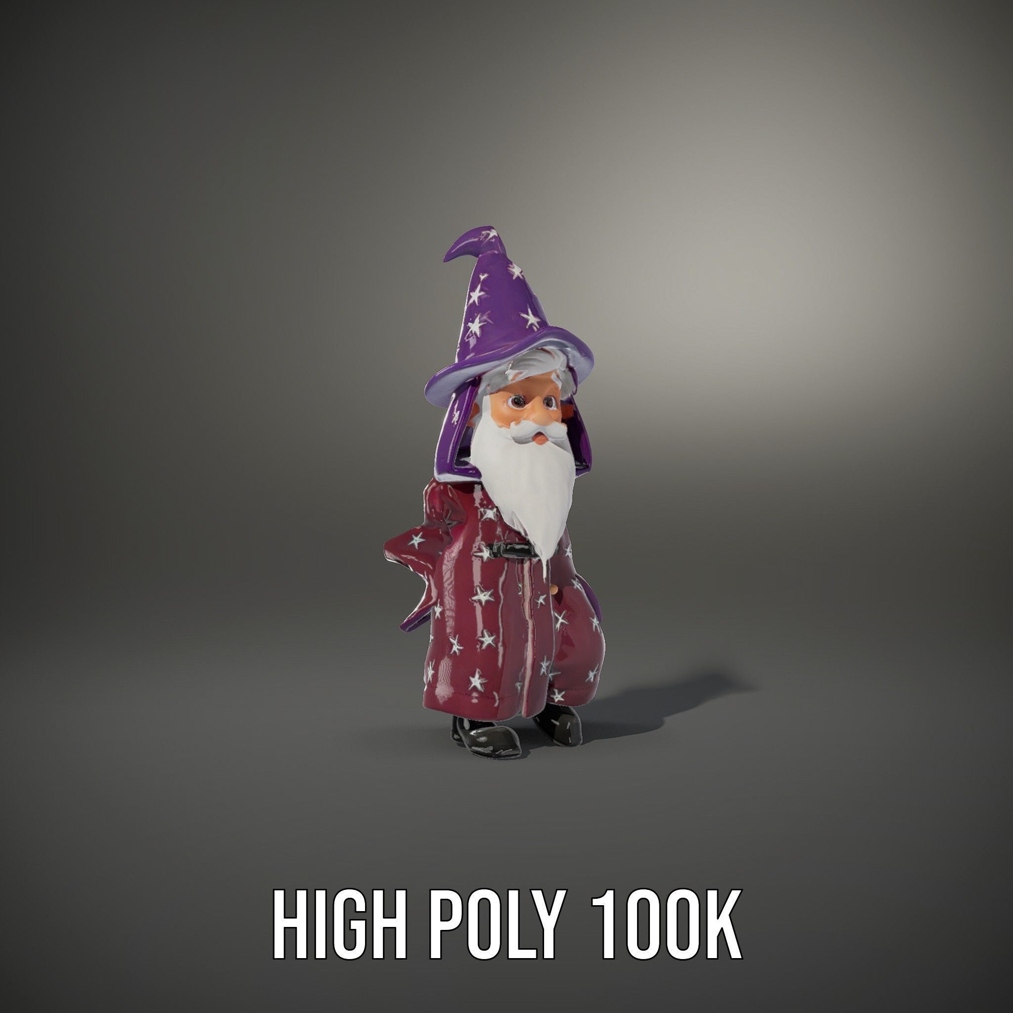 Enchanted Wizard Rigged and Animated D Character Model Low-poly 3D model_8
