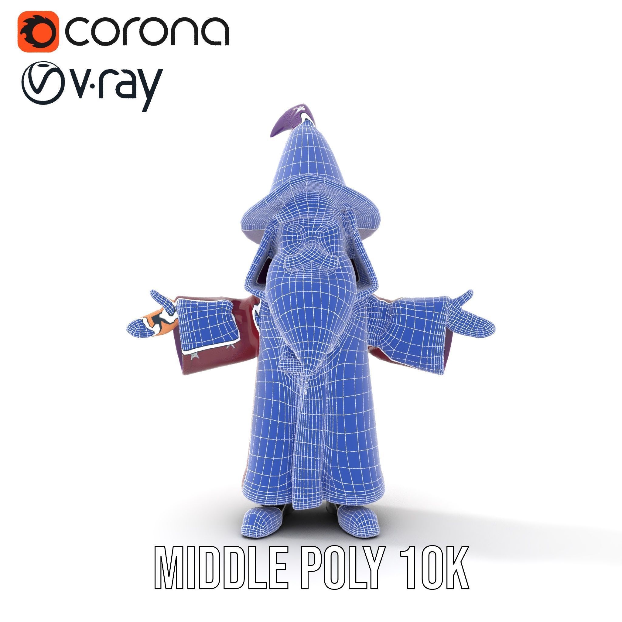 Enchanted Wizard Rigged and Animated D Character Model Low-poly 3D model_30