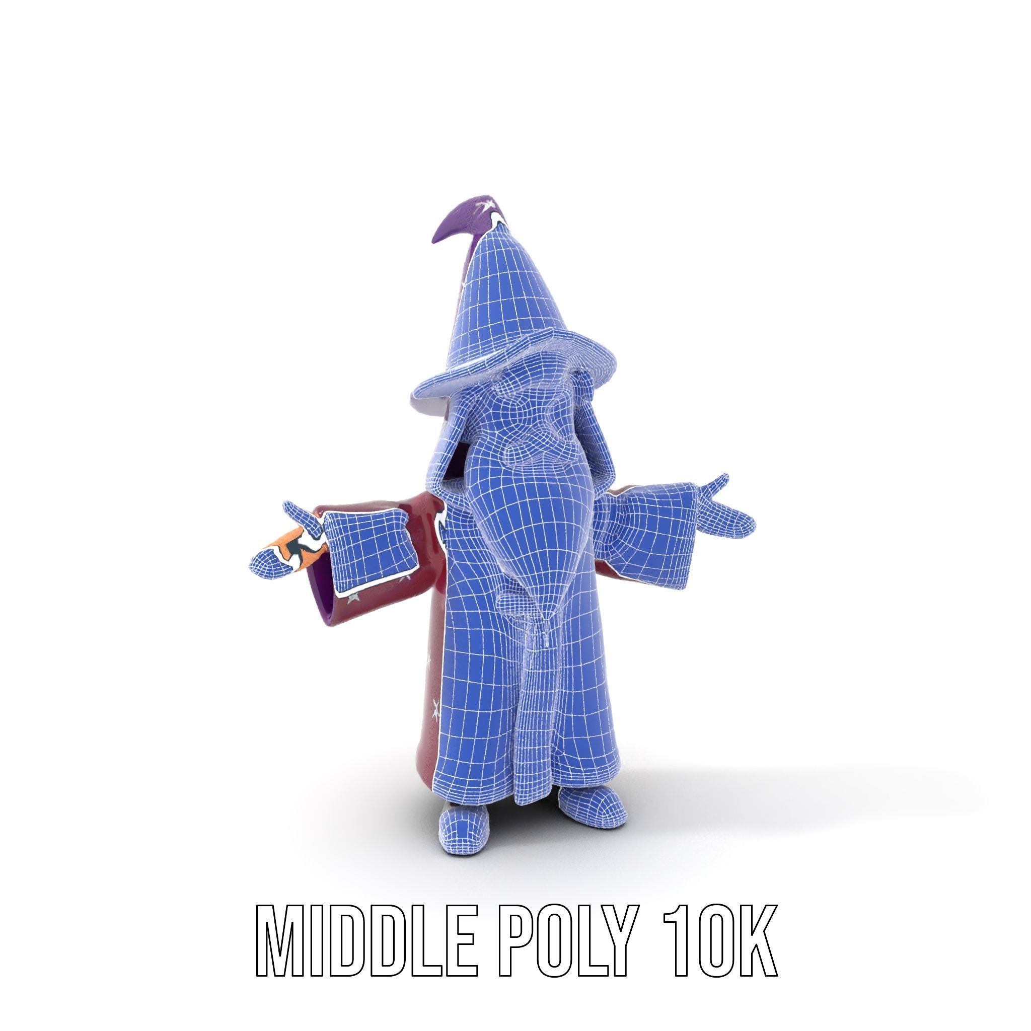 Enchanted Wizard Rigged and Animated D Character Model Low-poly 3D model_32
