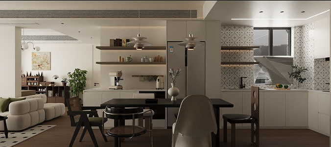 Medieval Revival Style Dining Room 3D model