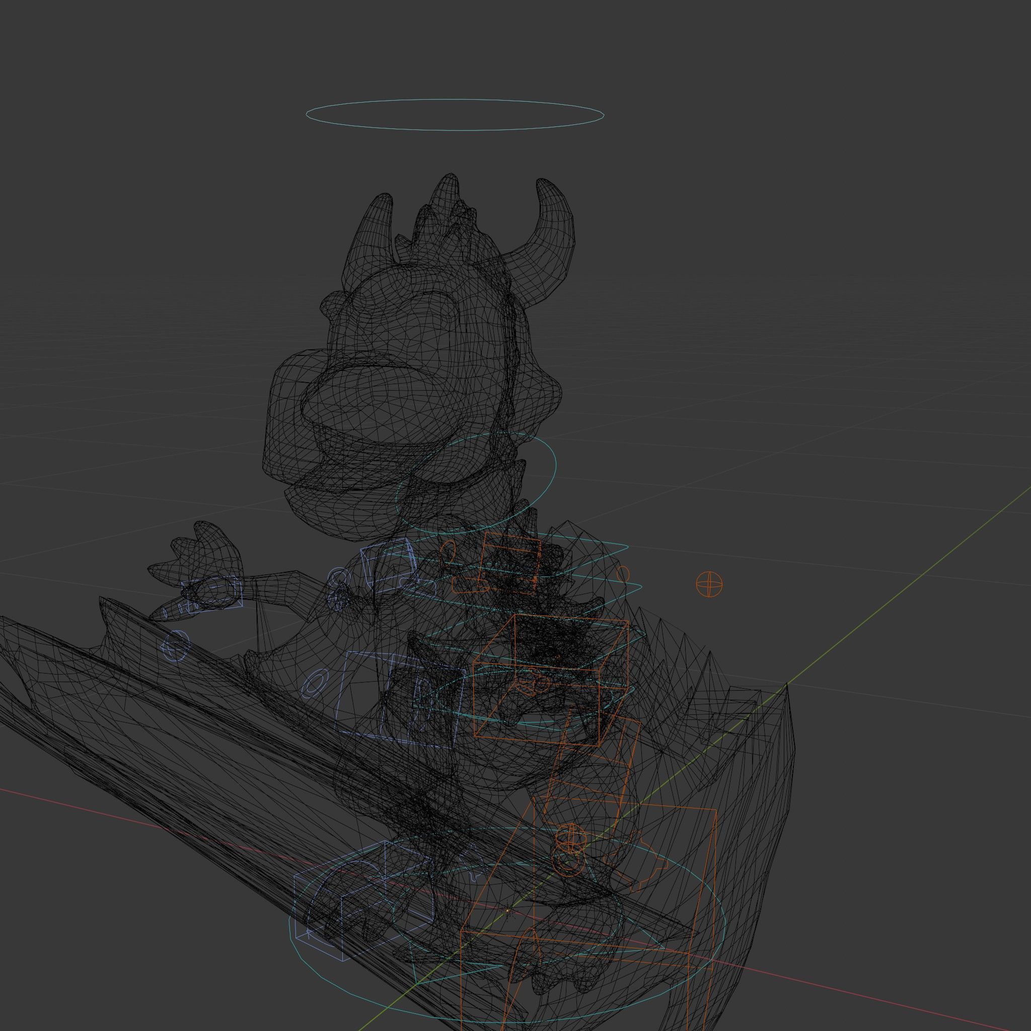 Cheerful Red Dragon D Character Model Rigged and Animated Low-poly 3D model_6