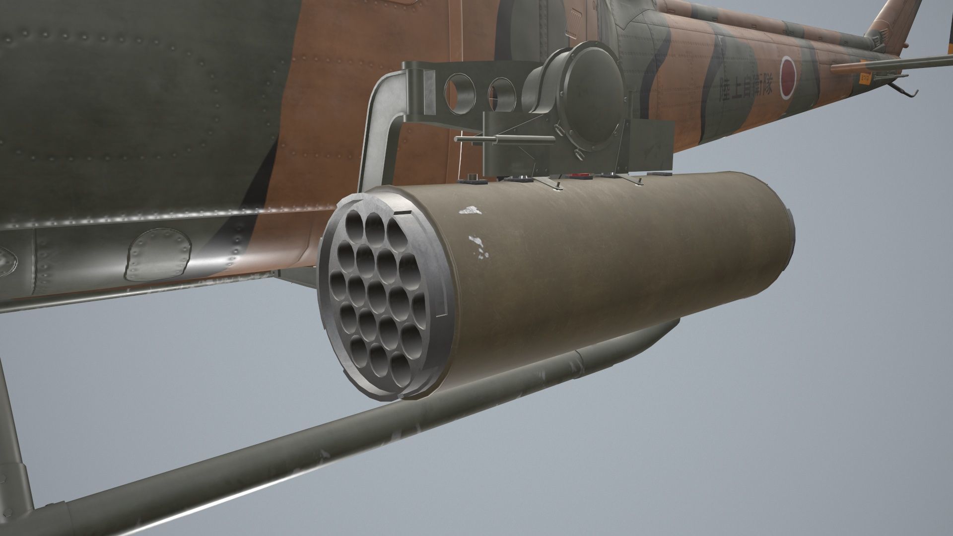 Bell UH-1B JGSDF 2 Static Low-poly 3D model_17