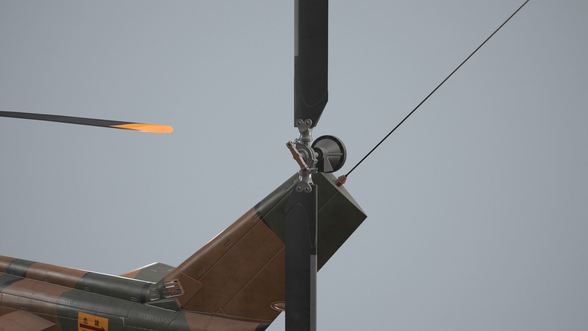 Bell UH-1B JGSDF 2 Static Low-poly 3D model_12