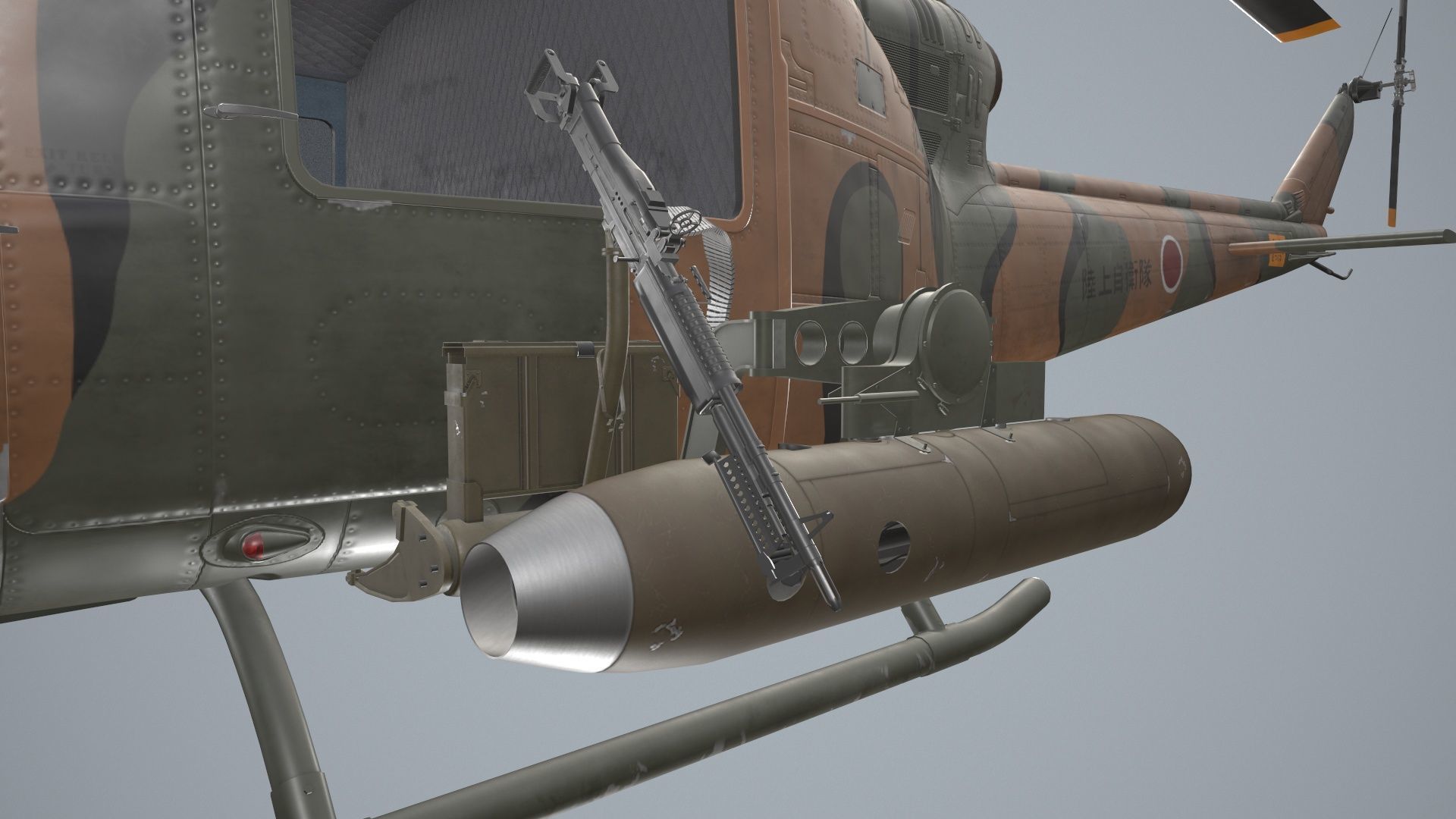 Bell UH-1B JGSDF 2 Static Low-poly 3D model_14