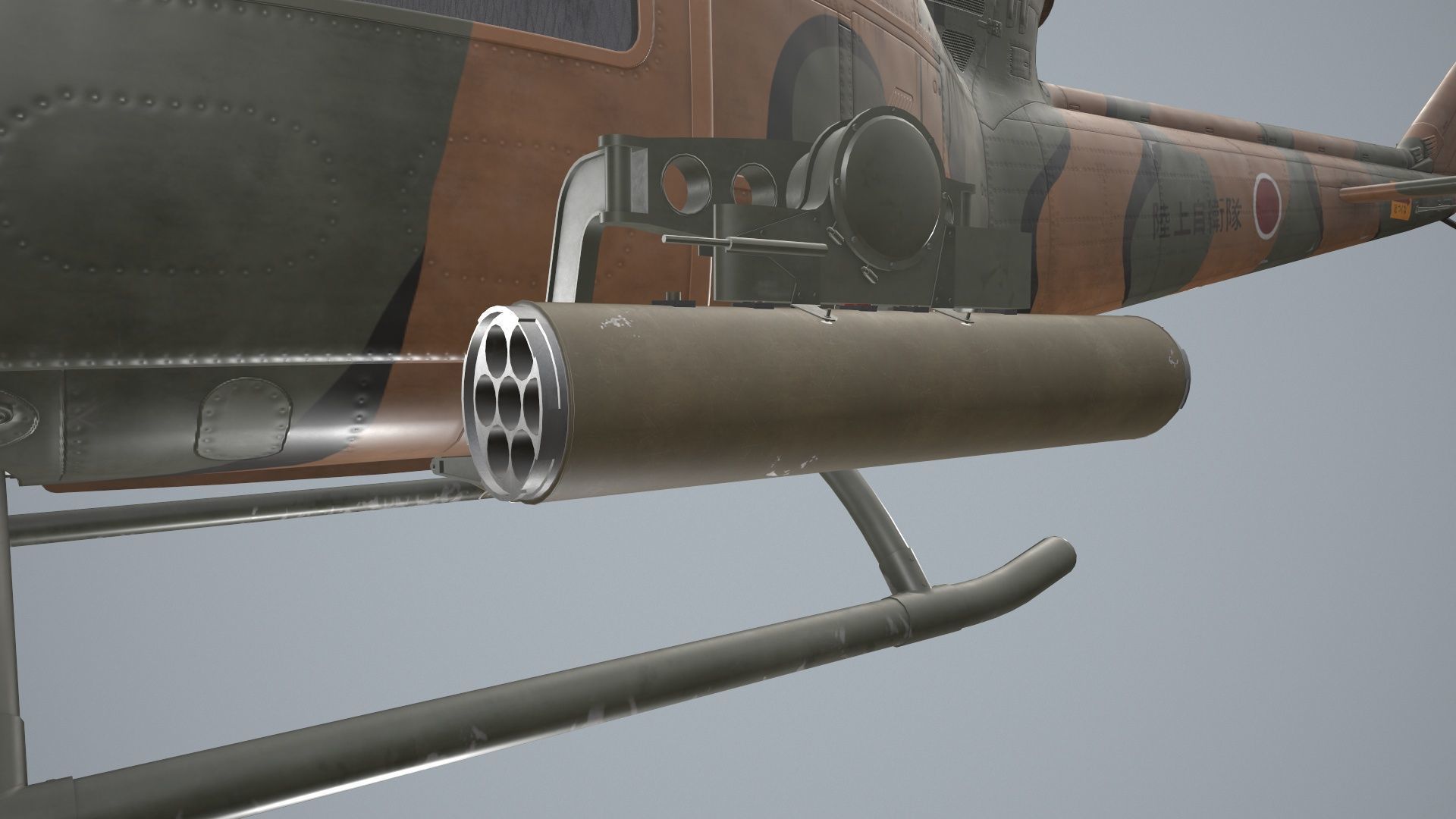 Bell UH-1B JGSDF 2 Static Low-poly 3D model_16