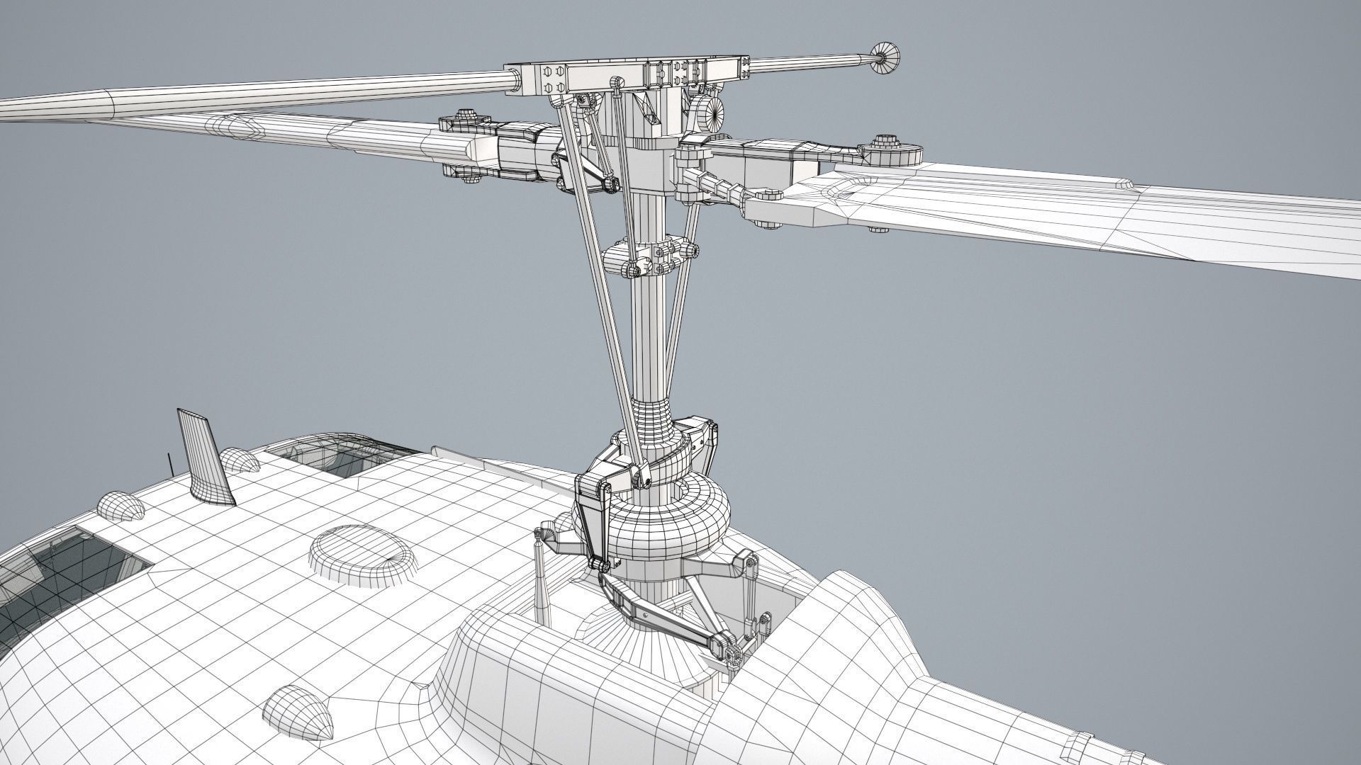 Bell UH-1B JGSDF 2 Static Low-poly 3D model_43