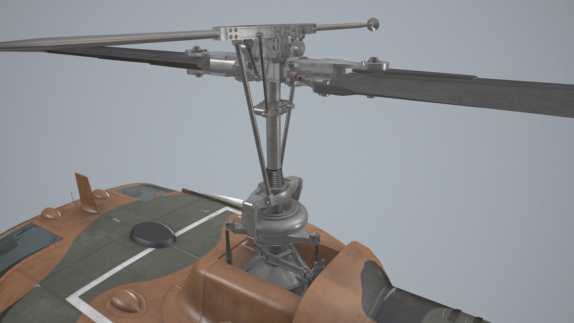 Bell UH-1B JGSDF 2 Static Low-poly 3D model_11