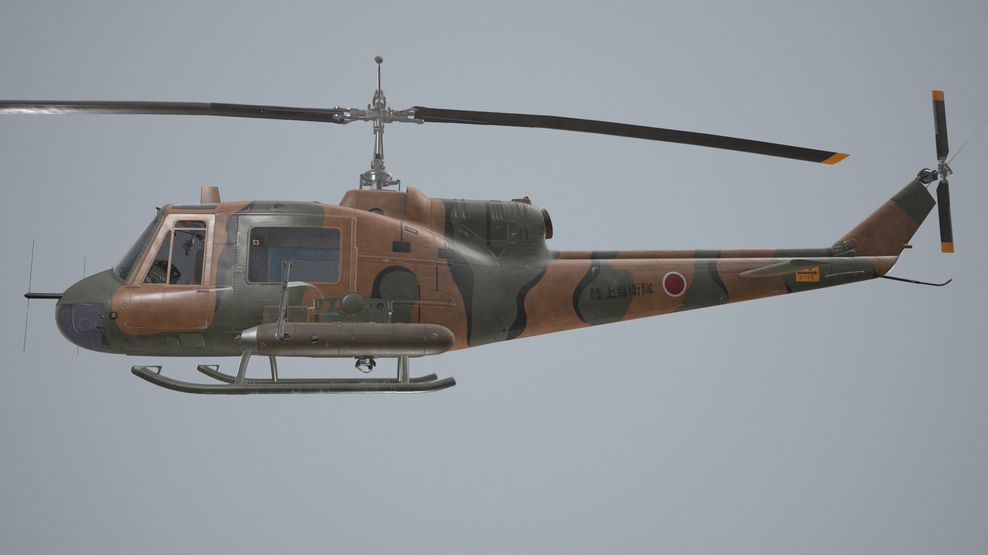 Bell UH-1B JGSDF 2 Static Low-poly 3D model_13