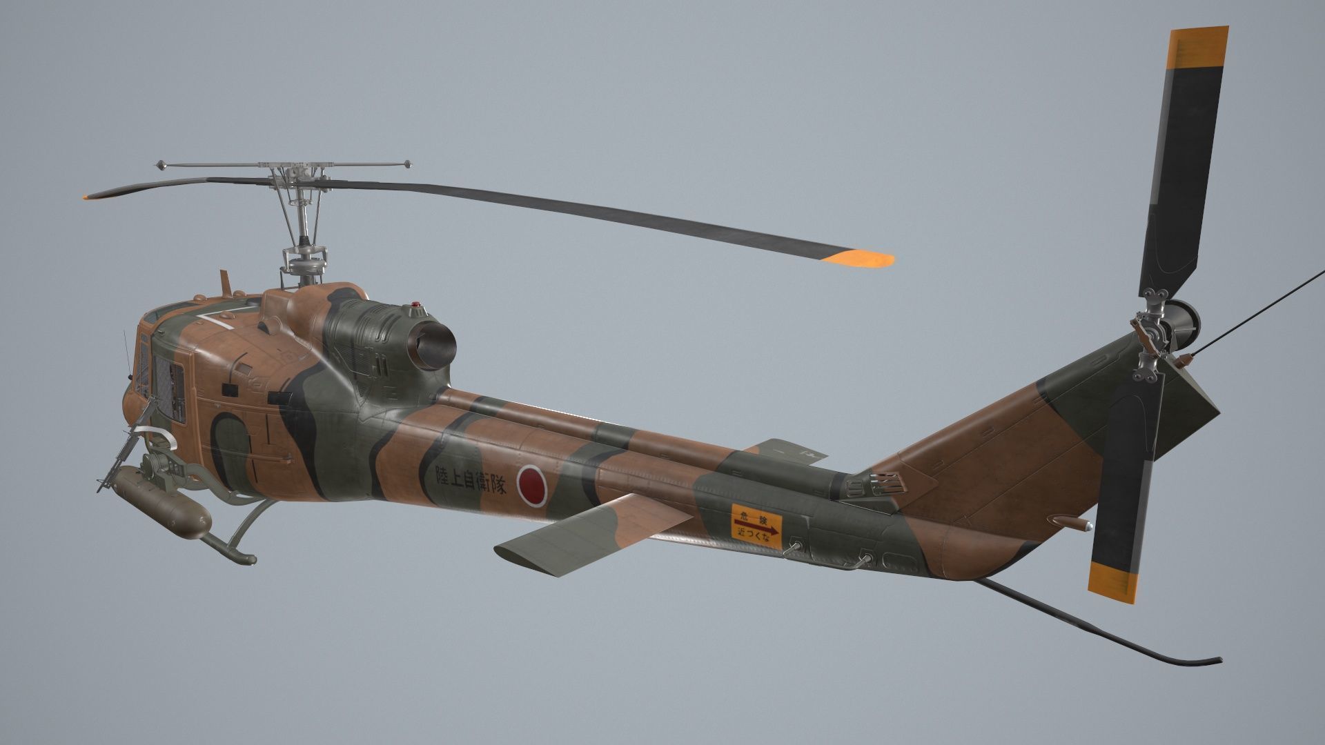 Bell UH-1B JGSDF 2 Static Low-poly 3D model_4