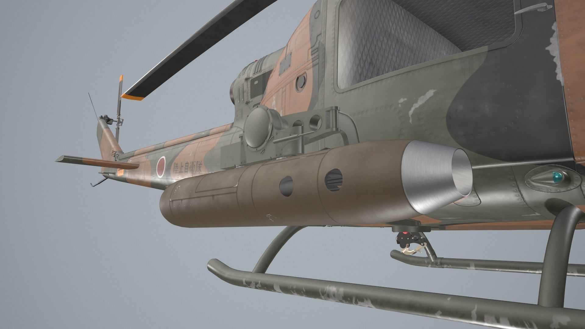 Bell UH-1B JGSDF 2 Static Low-poly 3D model_9