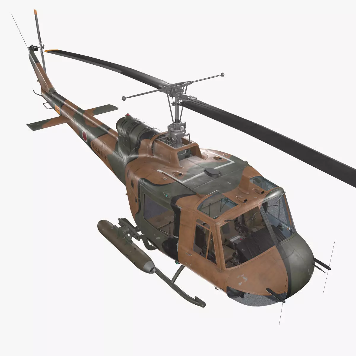 Bell UH-1B JGSDF 2 Static Low-poly 3D model_0