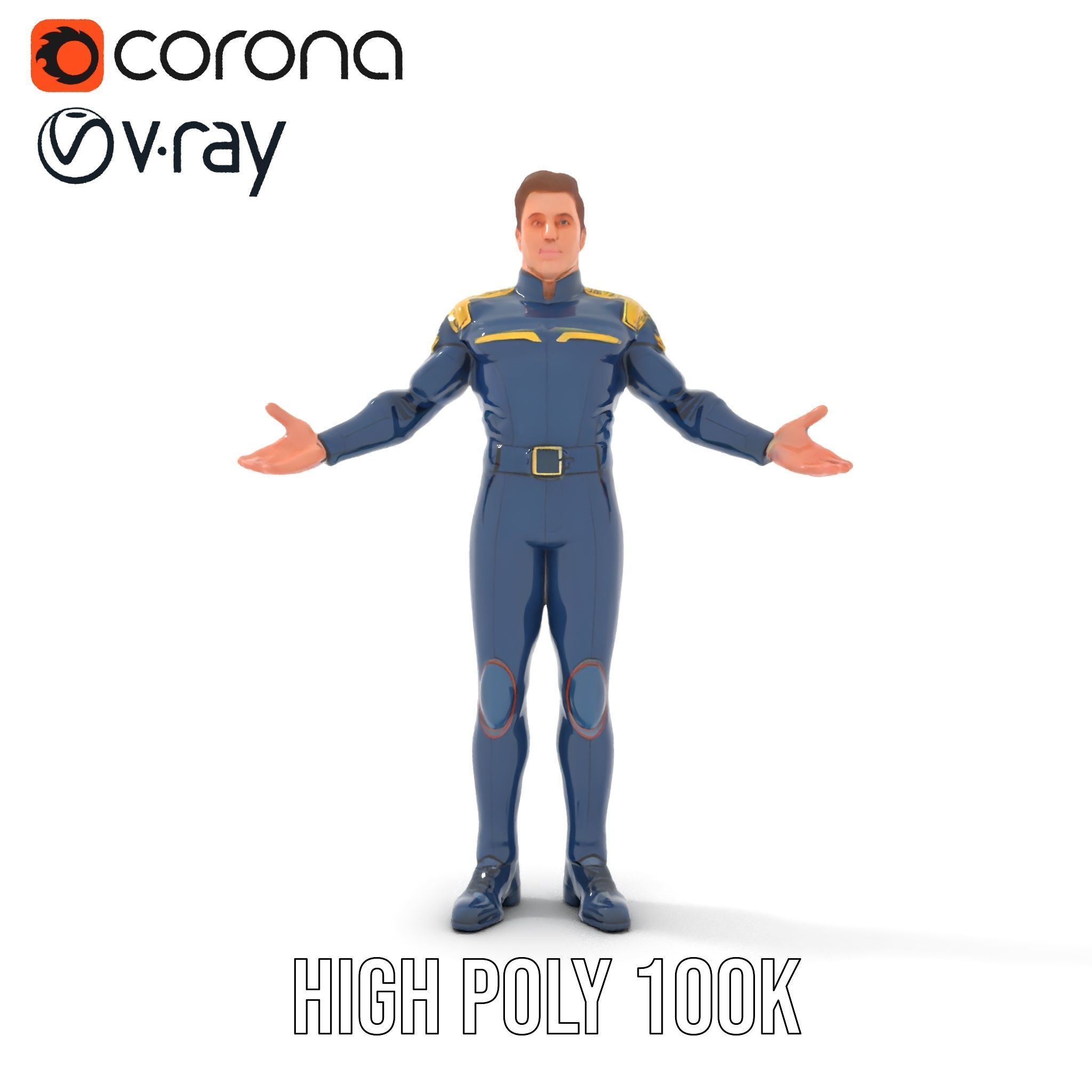 SciFi Officer Rigged and Animated Character Model Low-poly 3D model_17