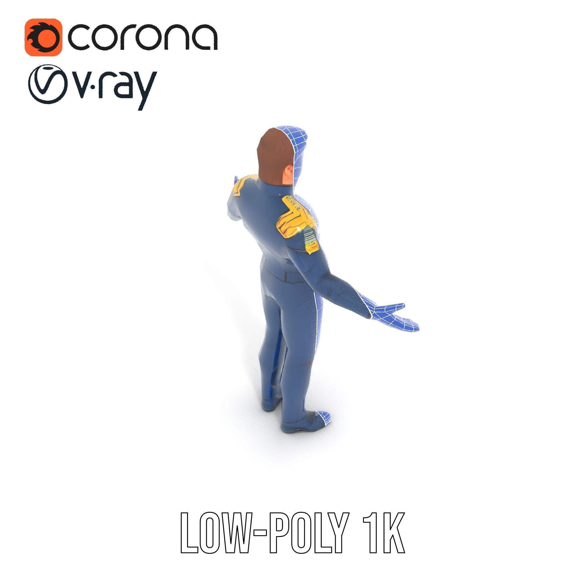 SciFi Officer Rigged and Animated Character Model Low-poly 3D model_14