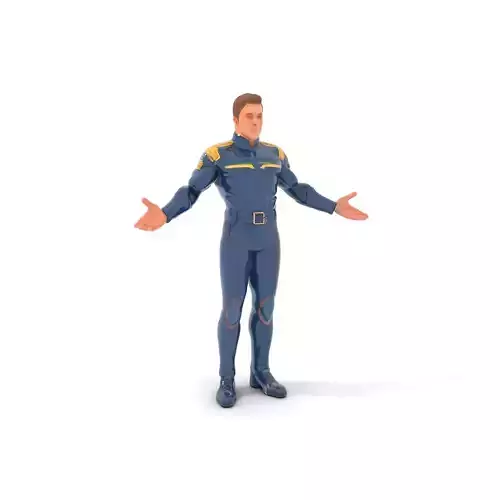 SciFi Officer Rigged and Animated Character Model