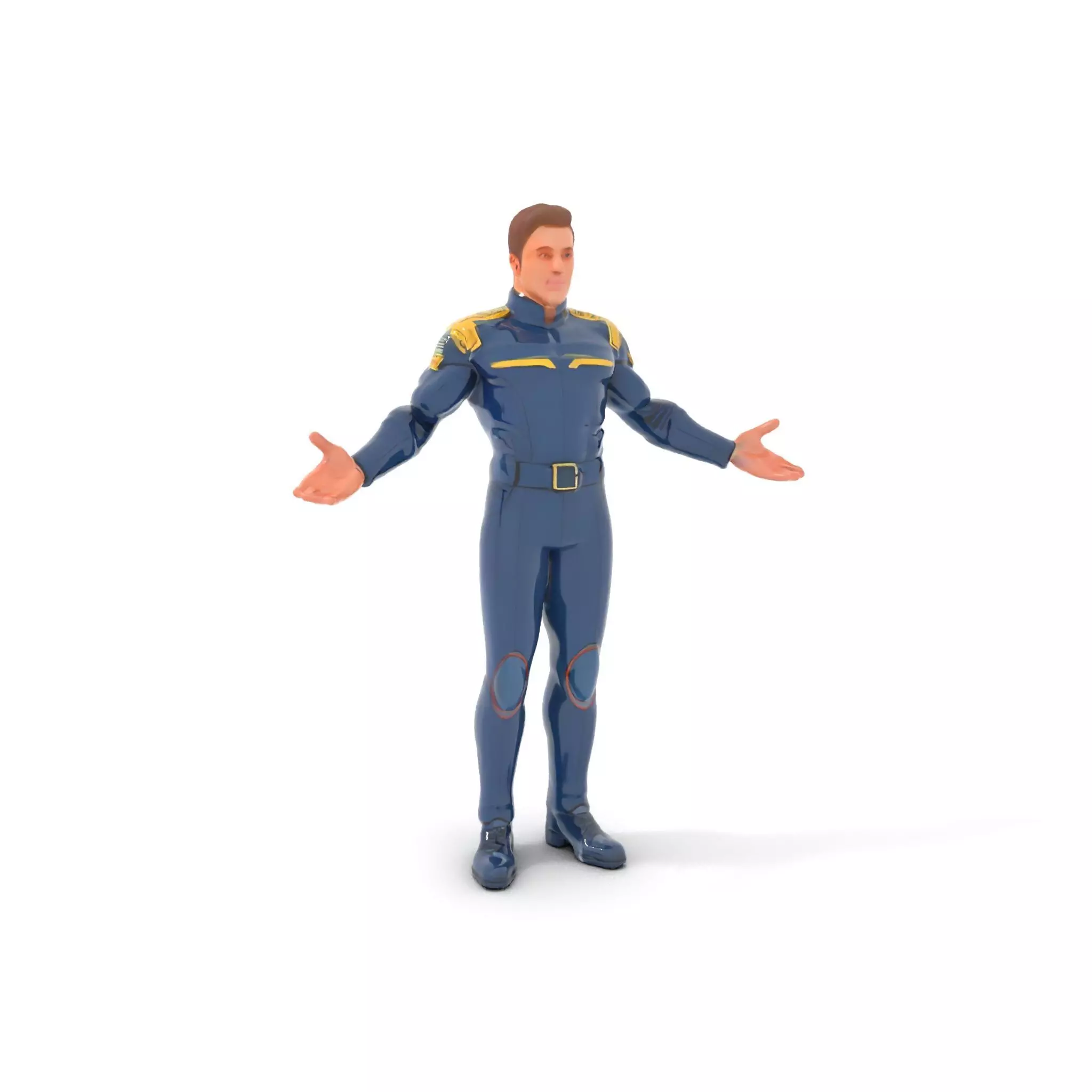 SciFi Officer Rigged and Animated Character Model Low-poly 3D model_0