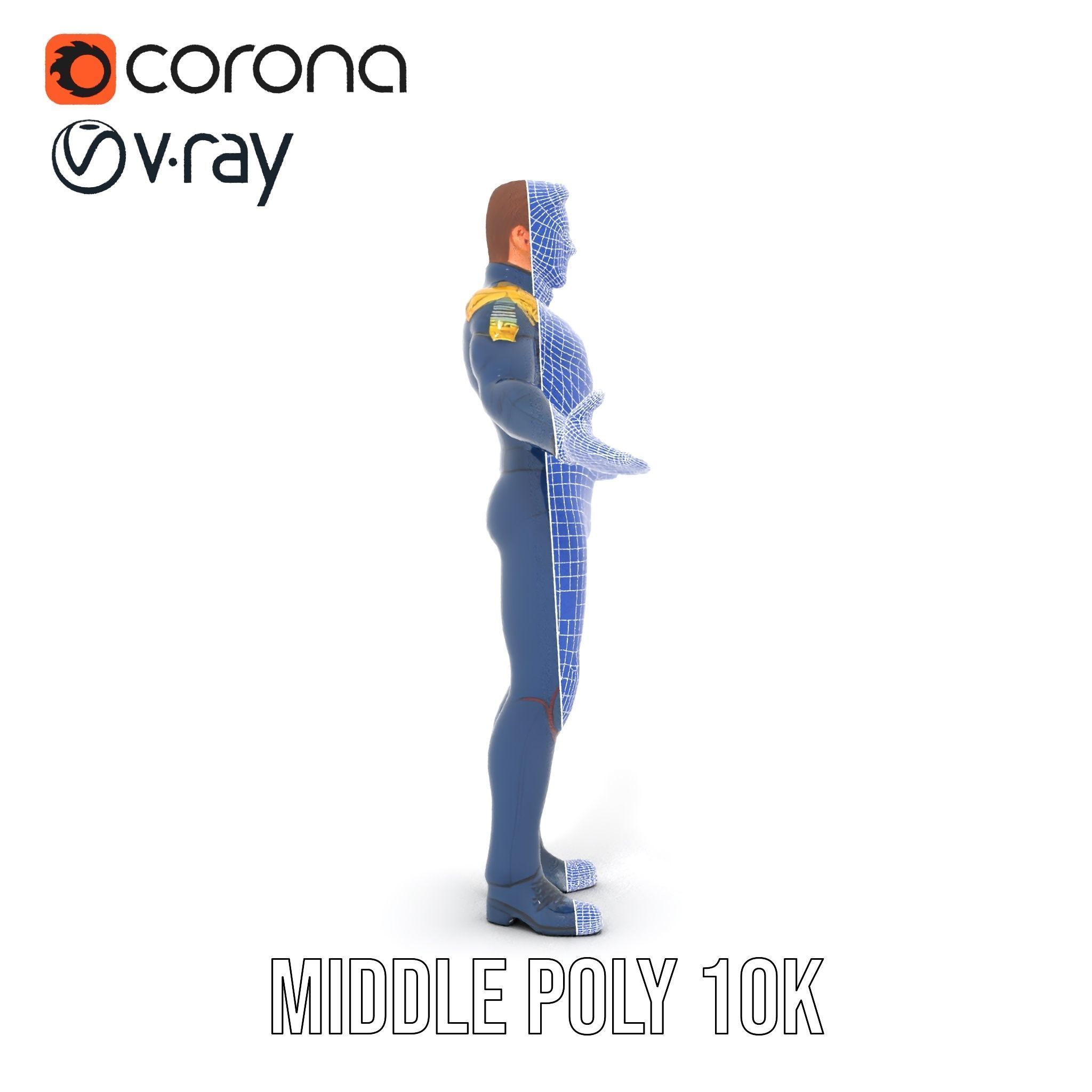 SciFi Officer Rigged and Animated Character Model Low-poly 3D model_33