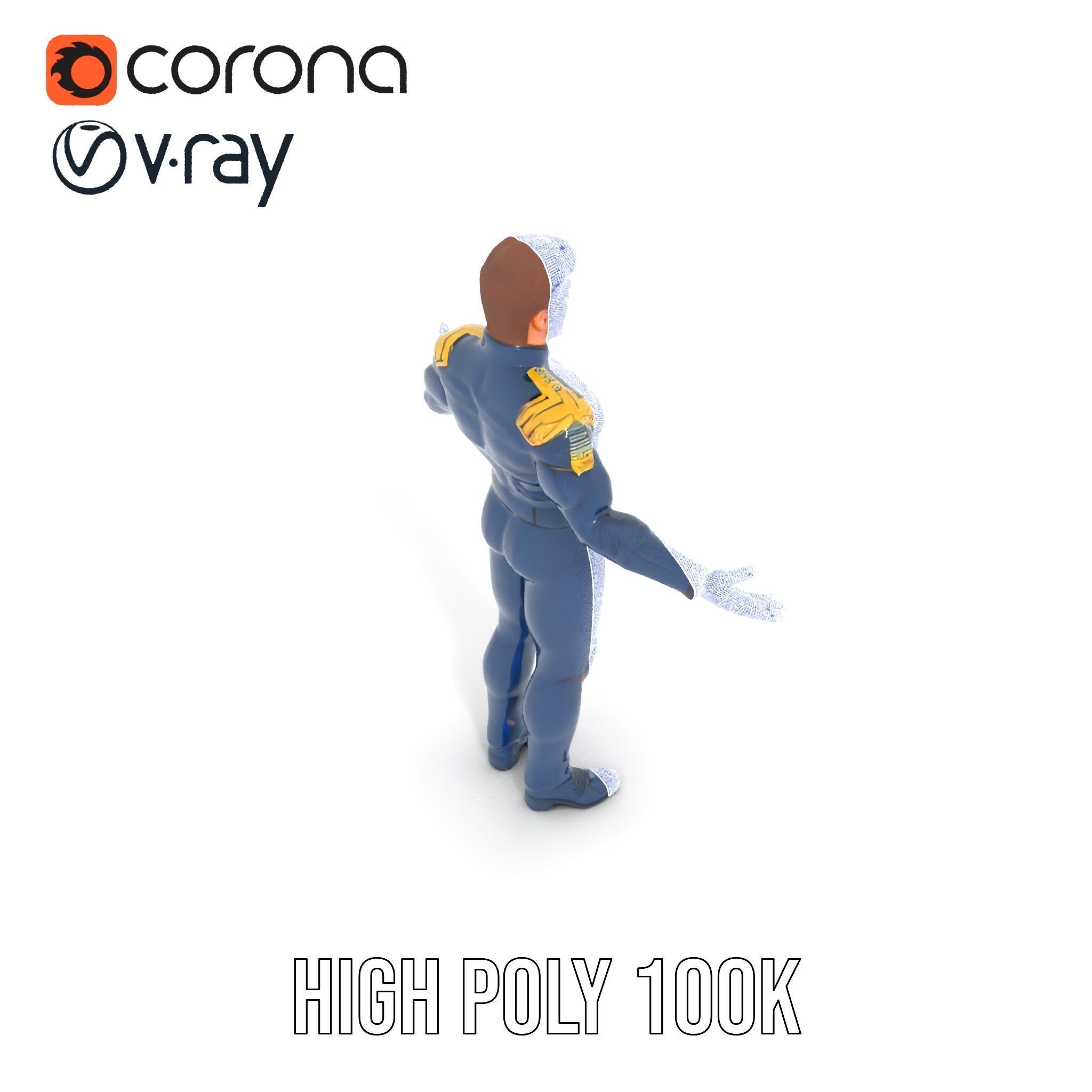 SciFi Officer Rigged and Animated Character Model Low-poly 3D model_32