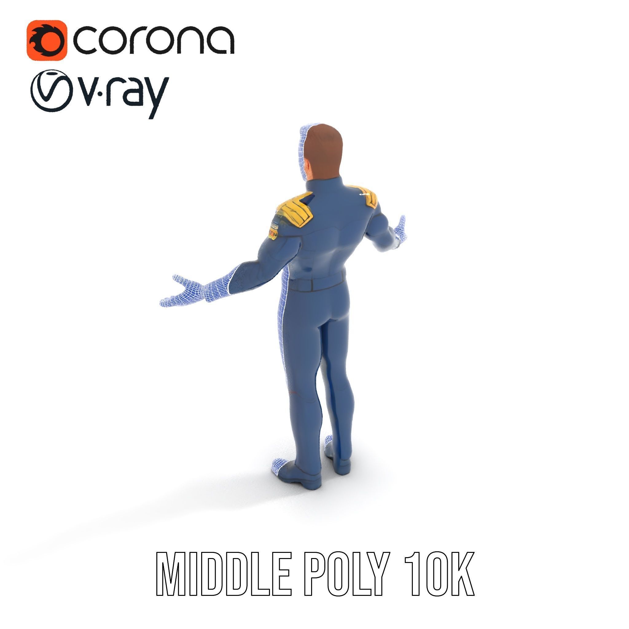 SciFi Officer Rigged and Animated Character Model Low-poly 3D model_30