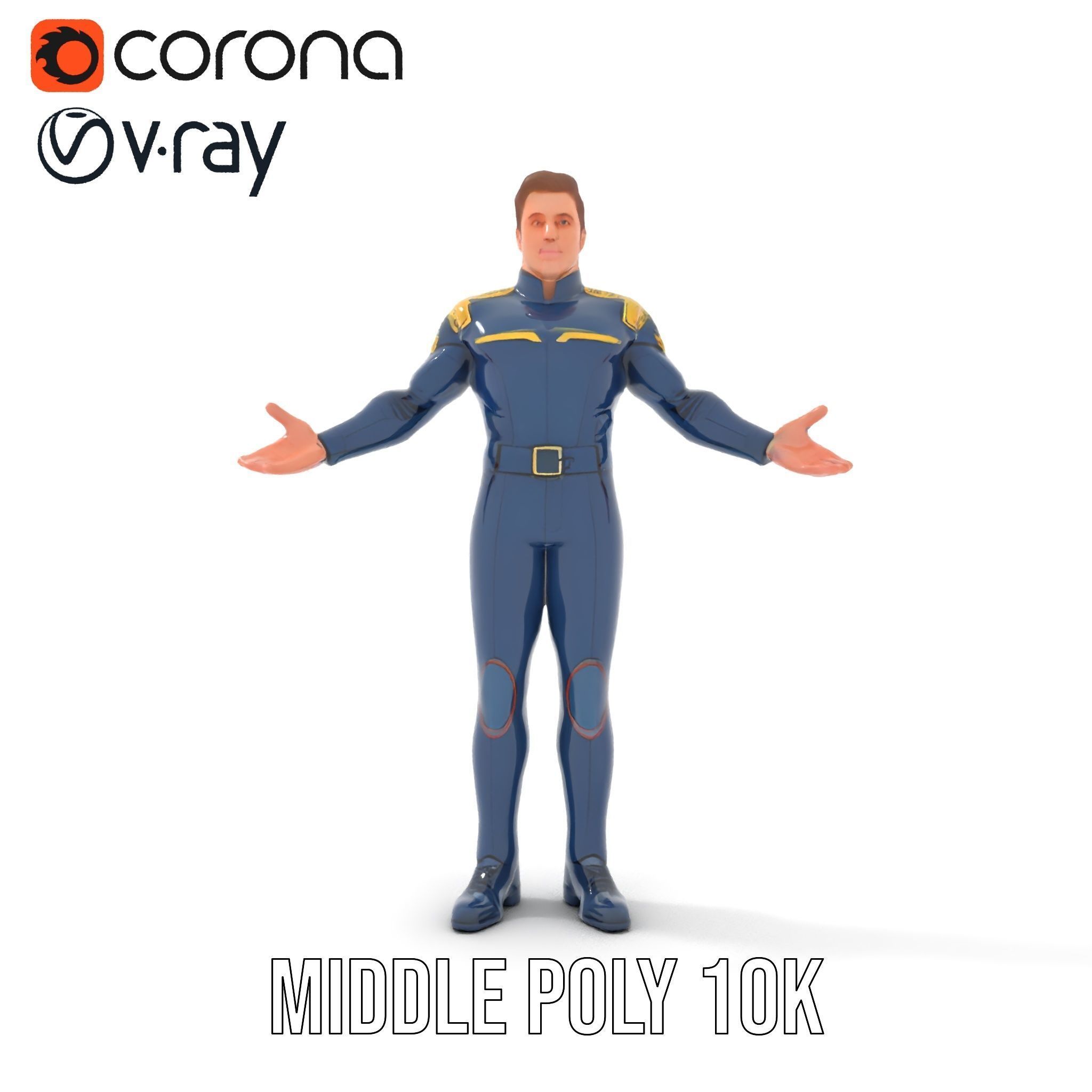 SciFi Officer Rigged and Animated Character Model Low-poly 3D model_21