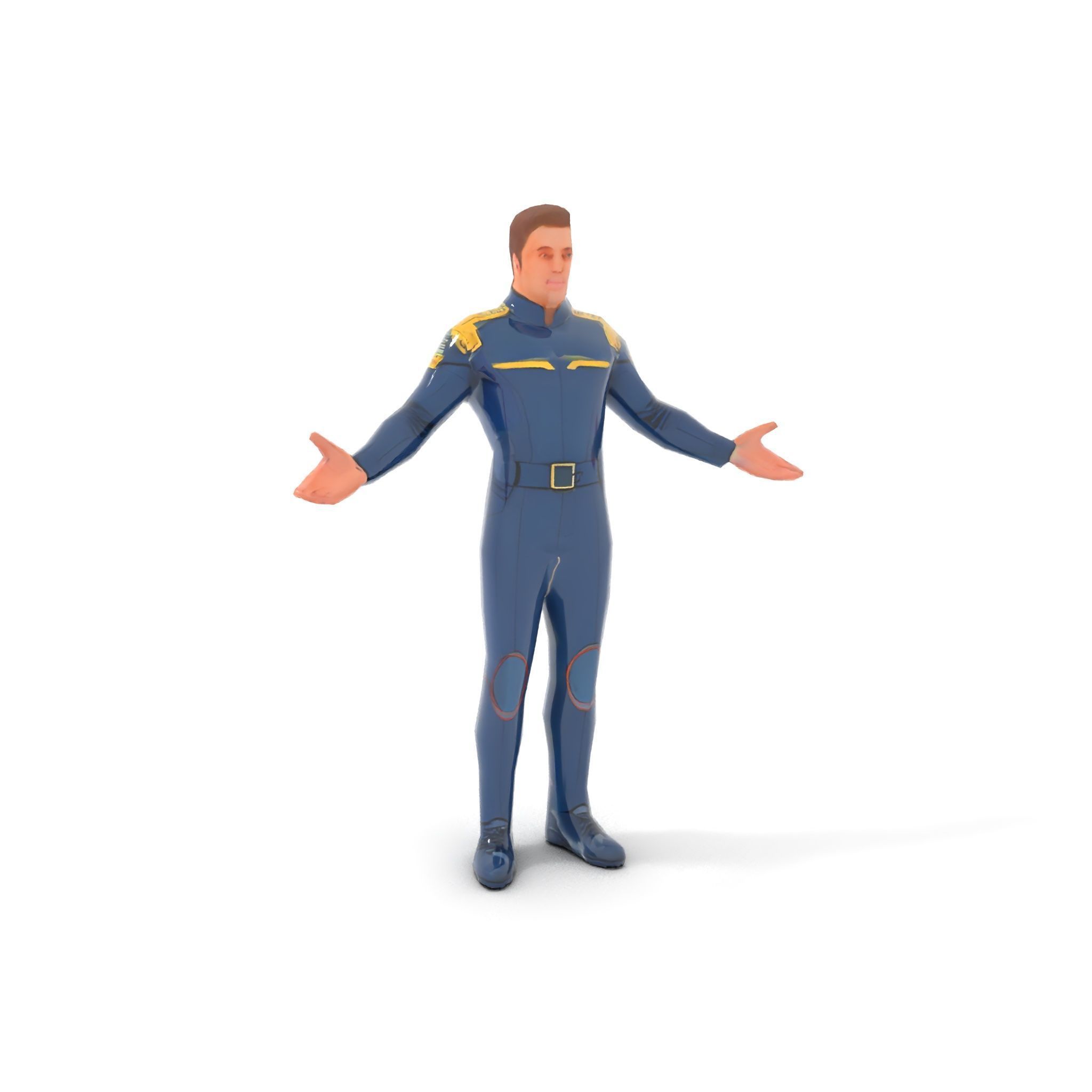SciFi Officer Rigged and Animated Character Model Low-poly 3D model_12