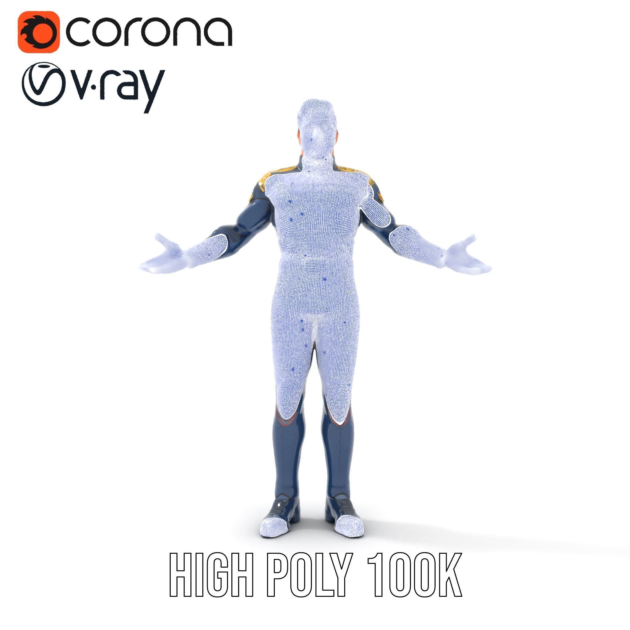 SciFi Officer Rigged and Animated Character Model Low-poly 3D model_29