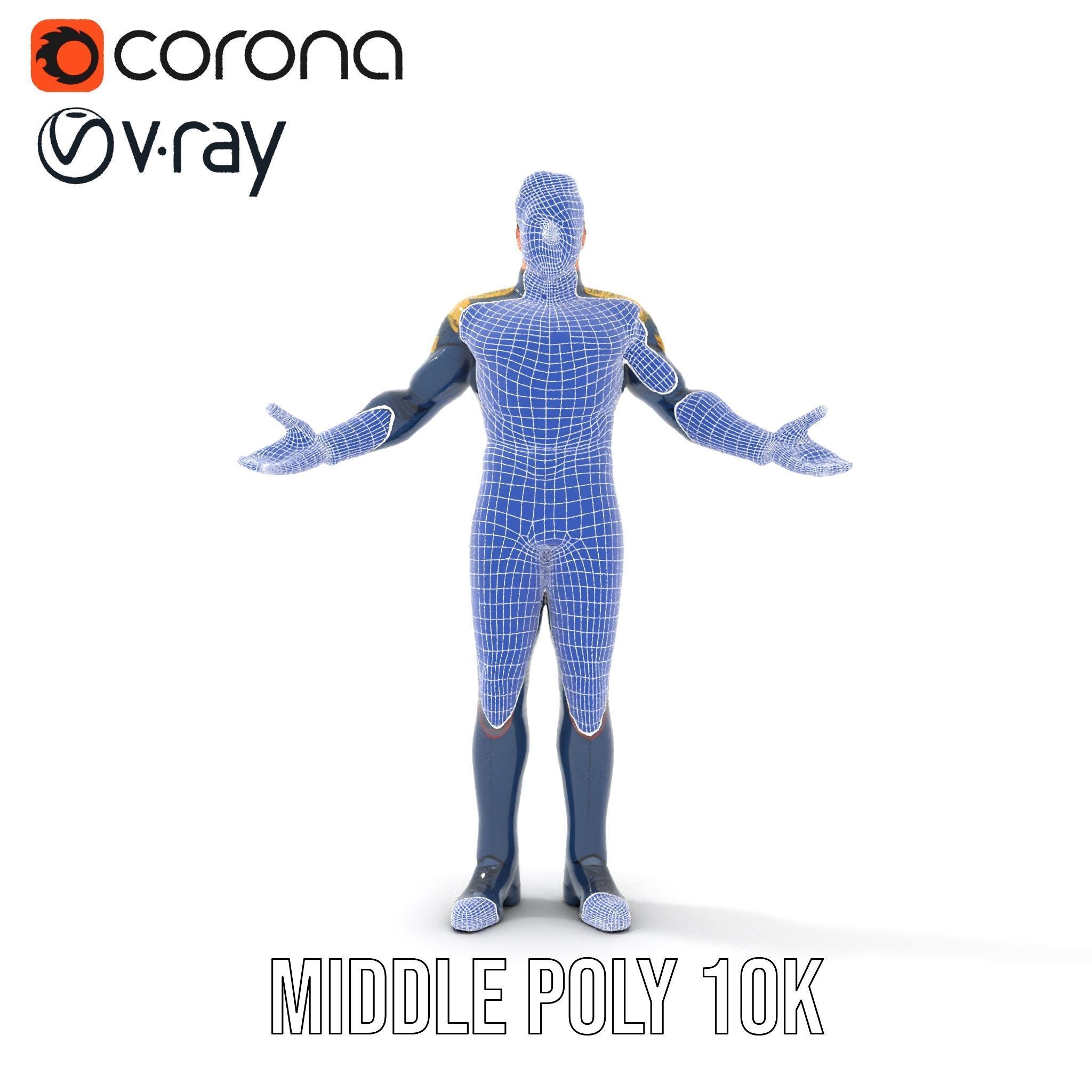 SciFi Officer Rigged and Animated Character Model Low-poly 3D model_27