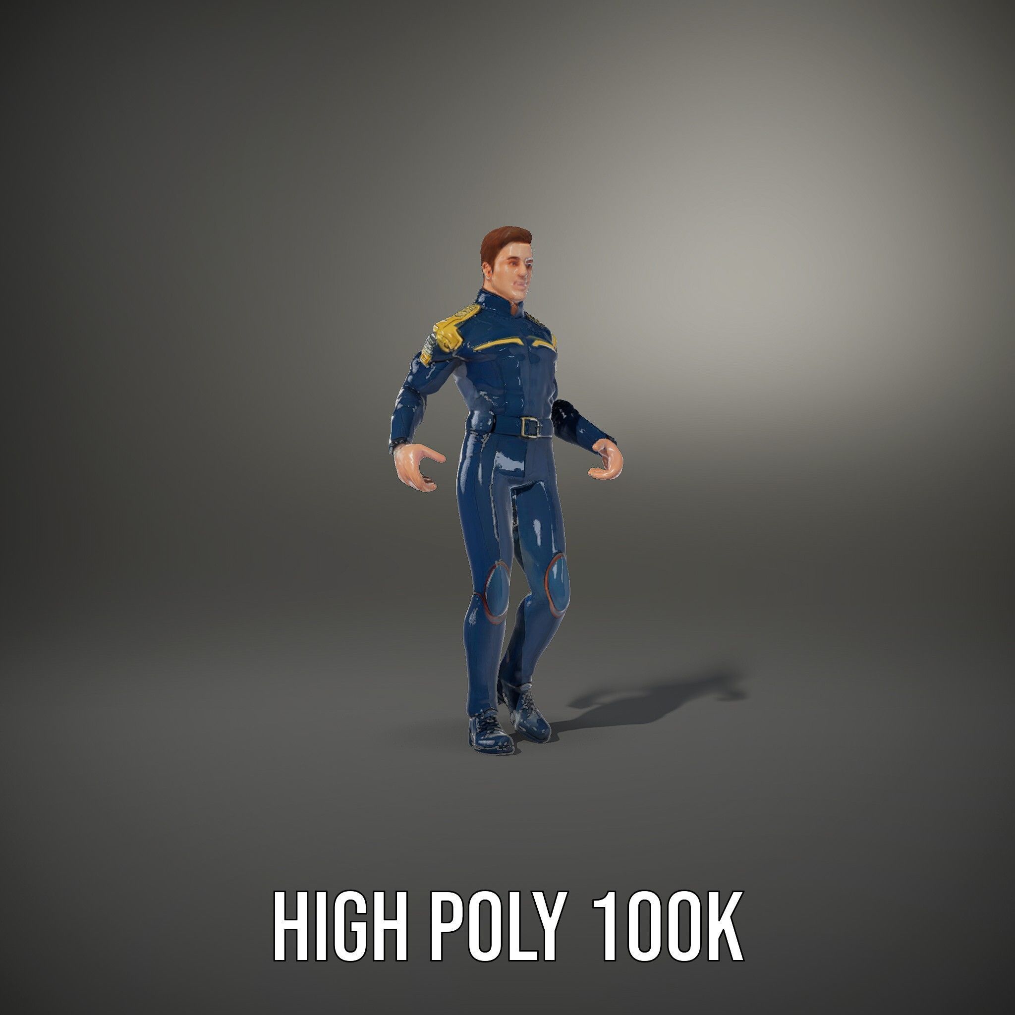SciFi Officer Rigged and Animated Character Model Low-poly 3D model_8