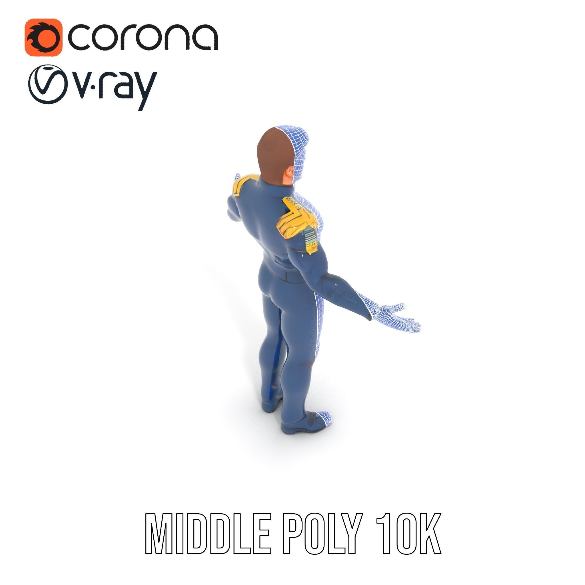 SciFi Officer Rigged and Animated Character Model Low-poly 3D model_18