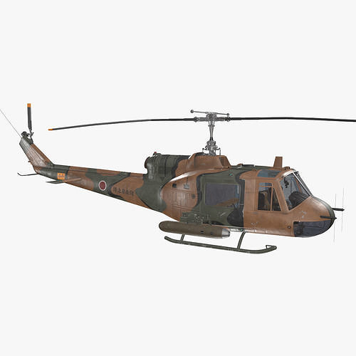 Bell UH-1B JGSDF 2 Basic Animation Low-poly 3D model