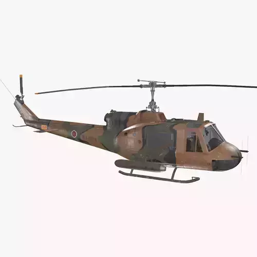 Bell UH-1B JGSDF 2 Basic Animation Low-poly 3D model