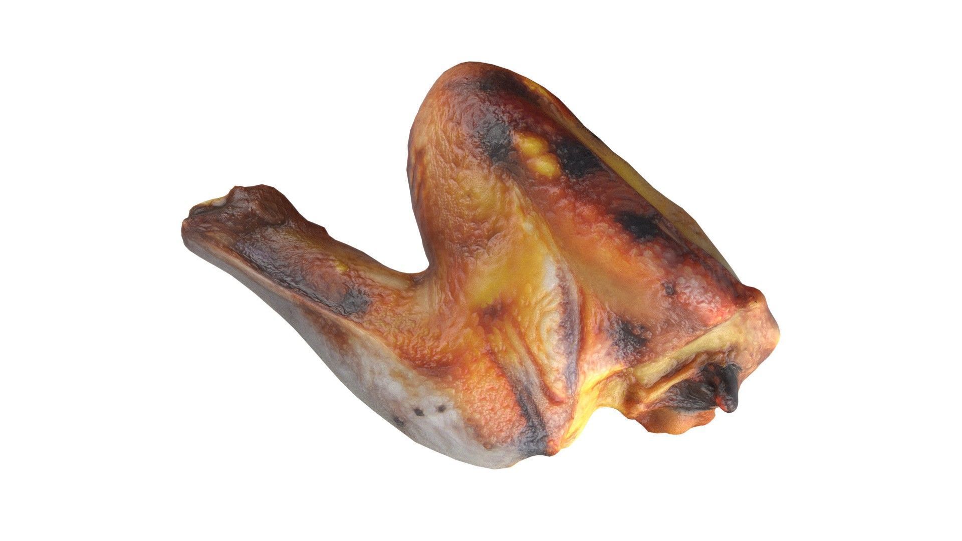 Chicken wings fried Low-poly 3D model_4