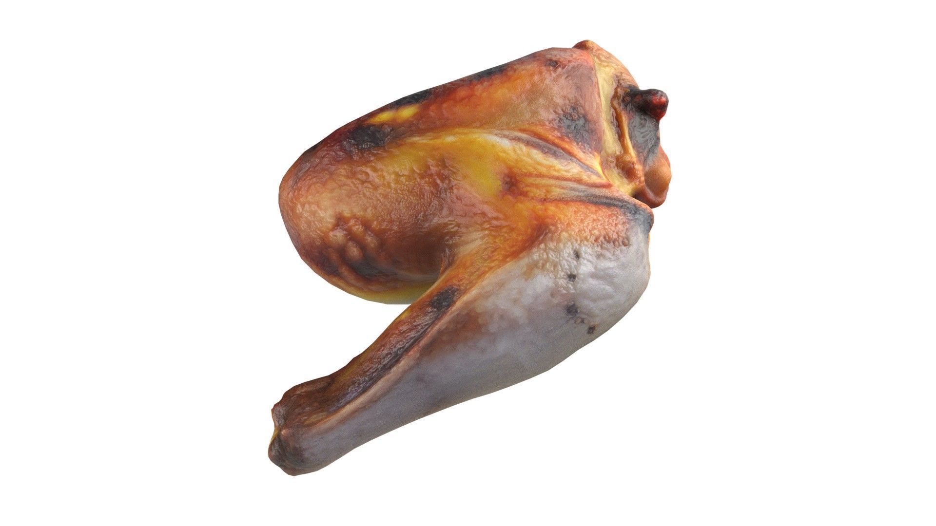 Chicken wings fried Low-poly 3D model_2