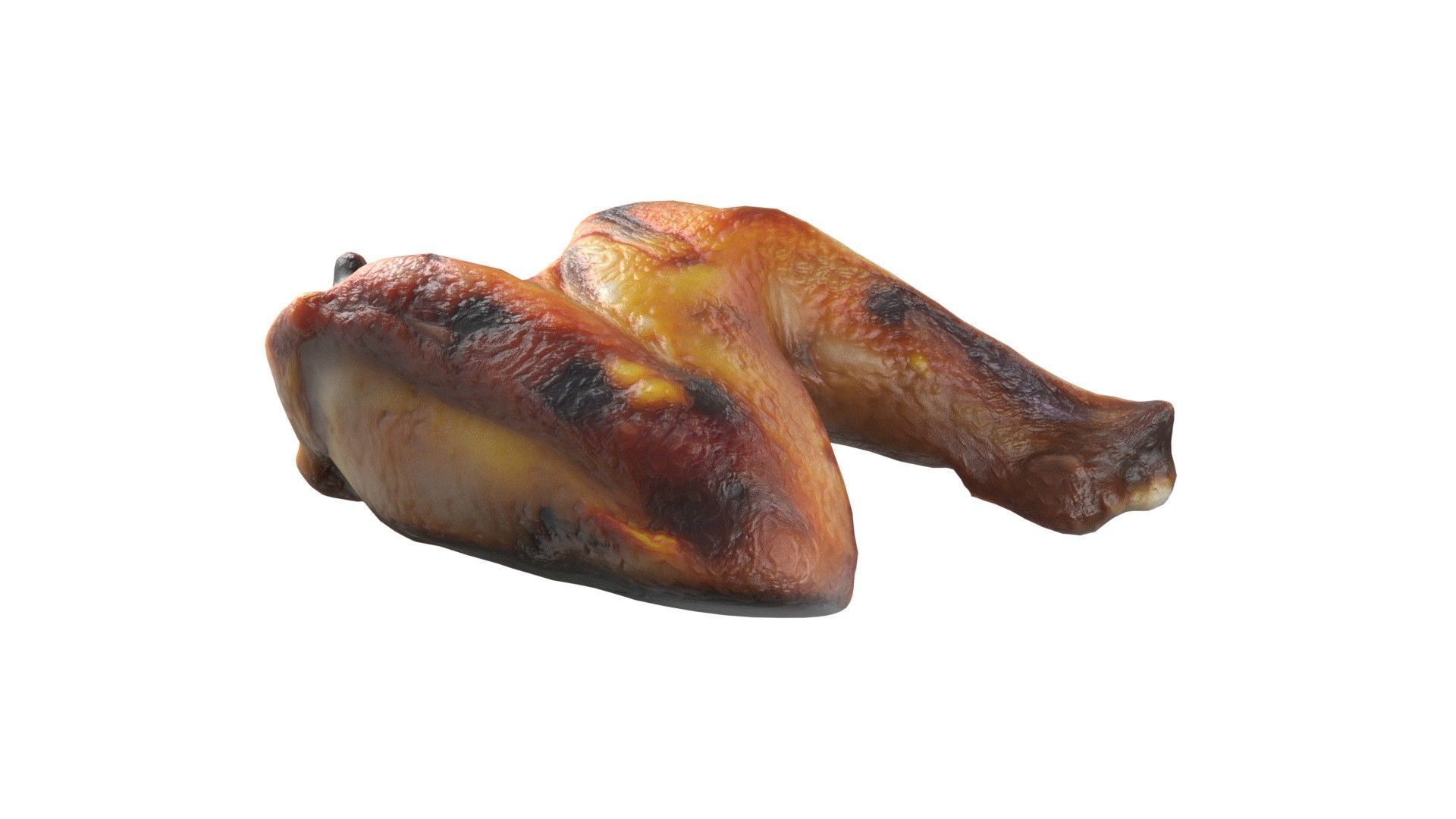 Chicken wings fried Low-poly 3D model_3