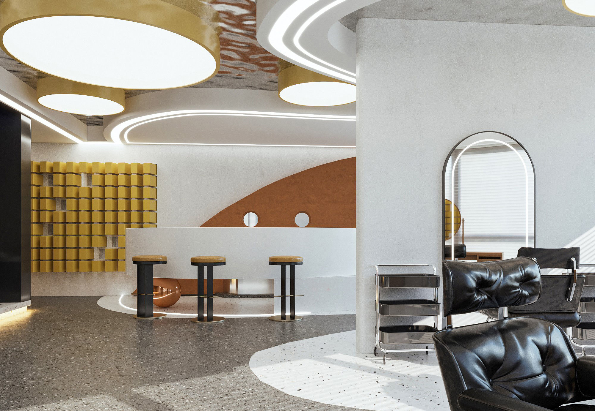 modern hair salon interior 3D model_4