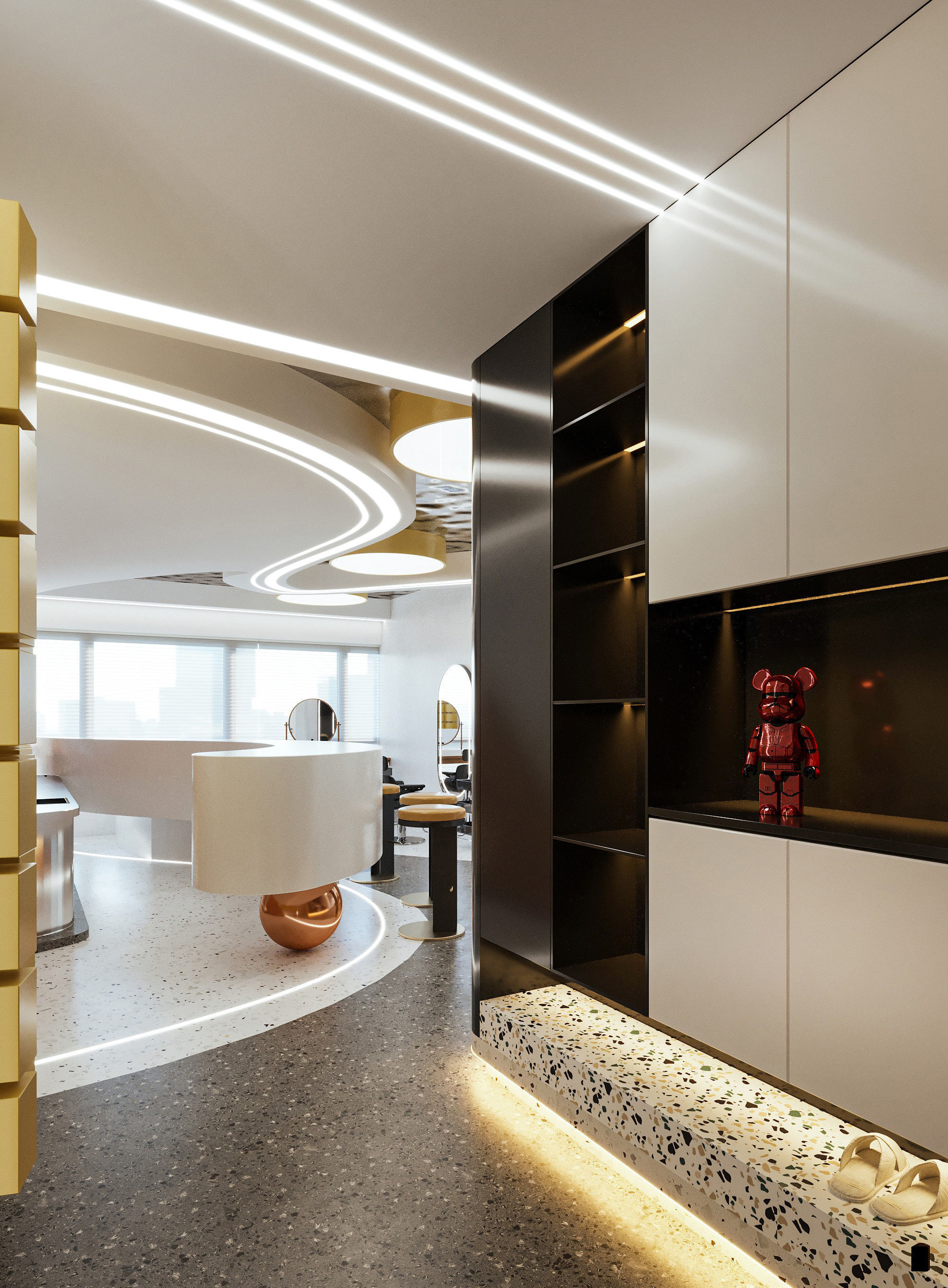 modern hair salon interior 3D model_3