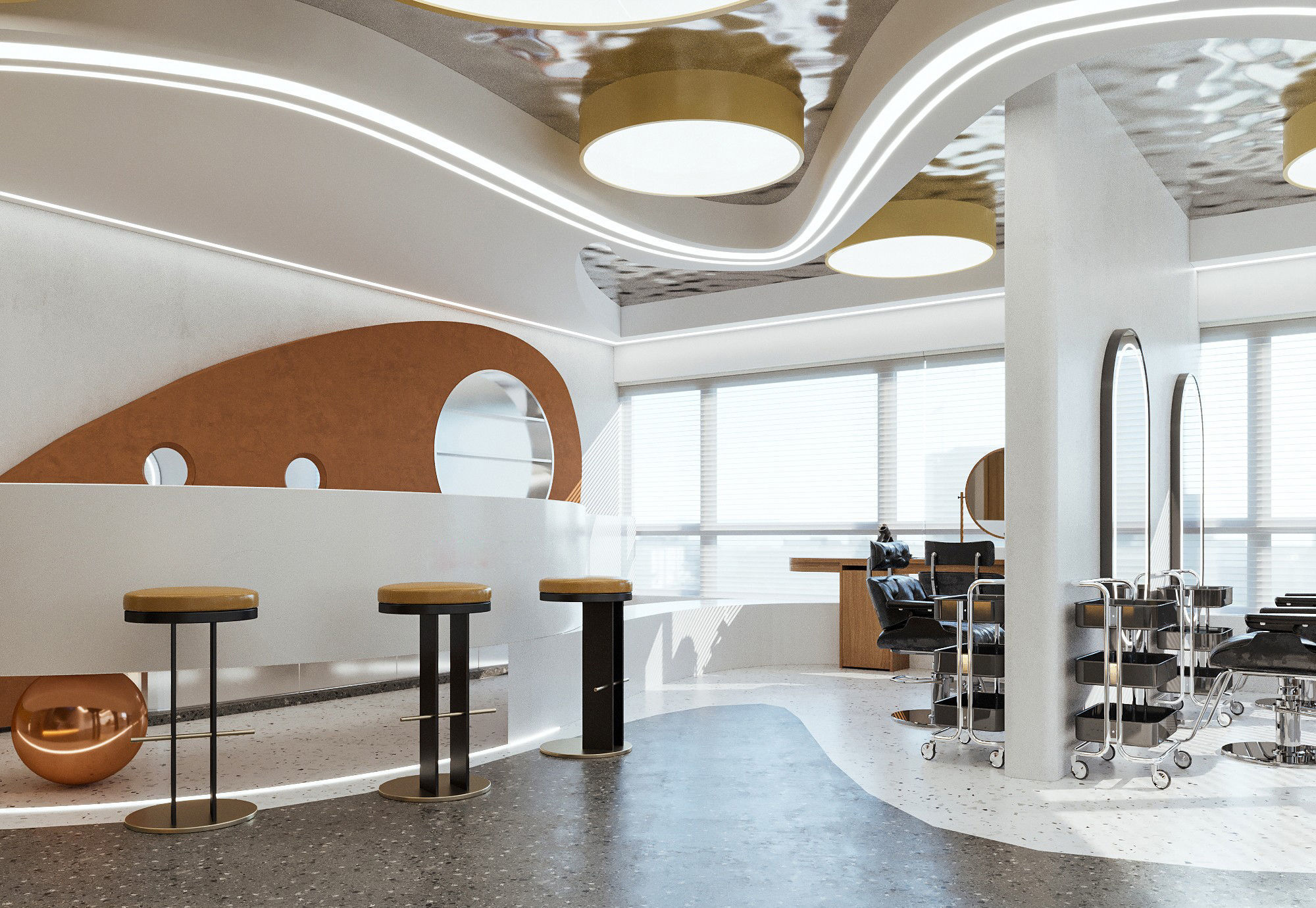 modern hair salon interior 3D model_1